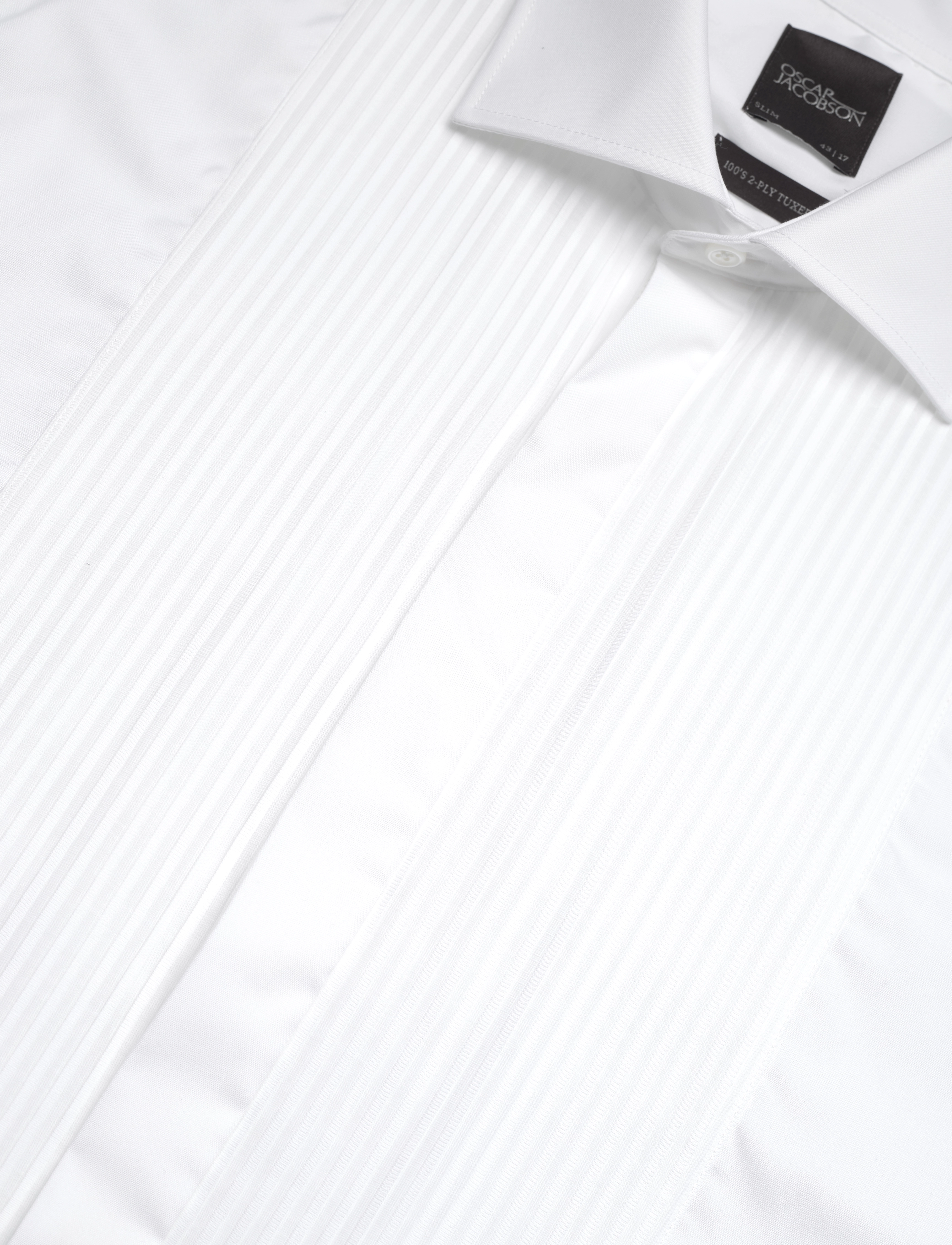 Oscar Jacobson - Slim Fit Cut Away Tuxedo Double Cuff Shirt - basic-hemden - optical white - 3