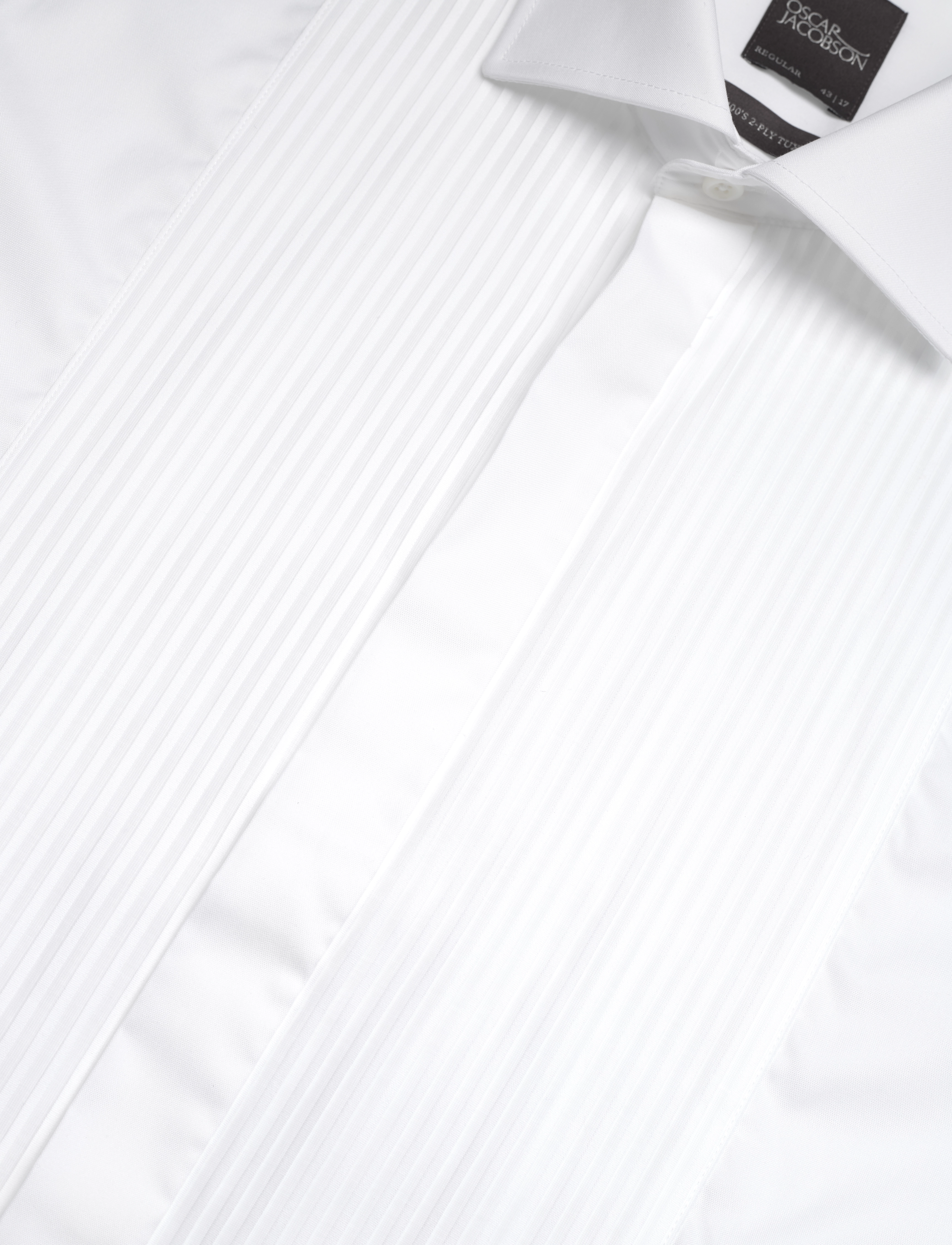 Oscar Jacobson - Reg Fit Cut Away Tuxedo Double Cuff Shirt - basic-hemden - optical white - 3