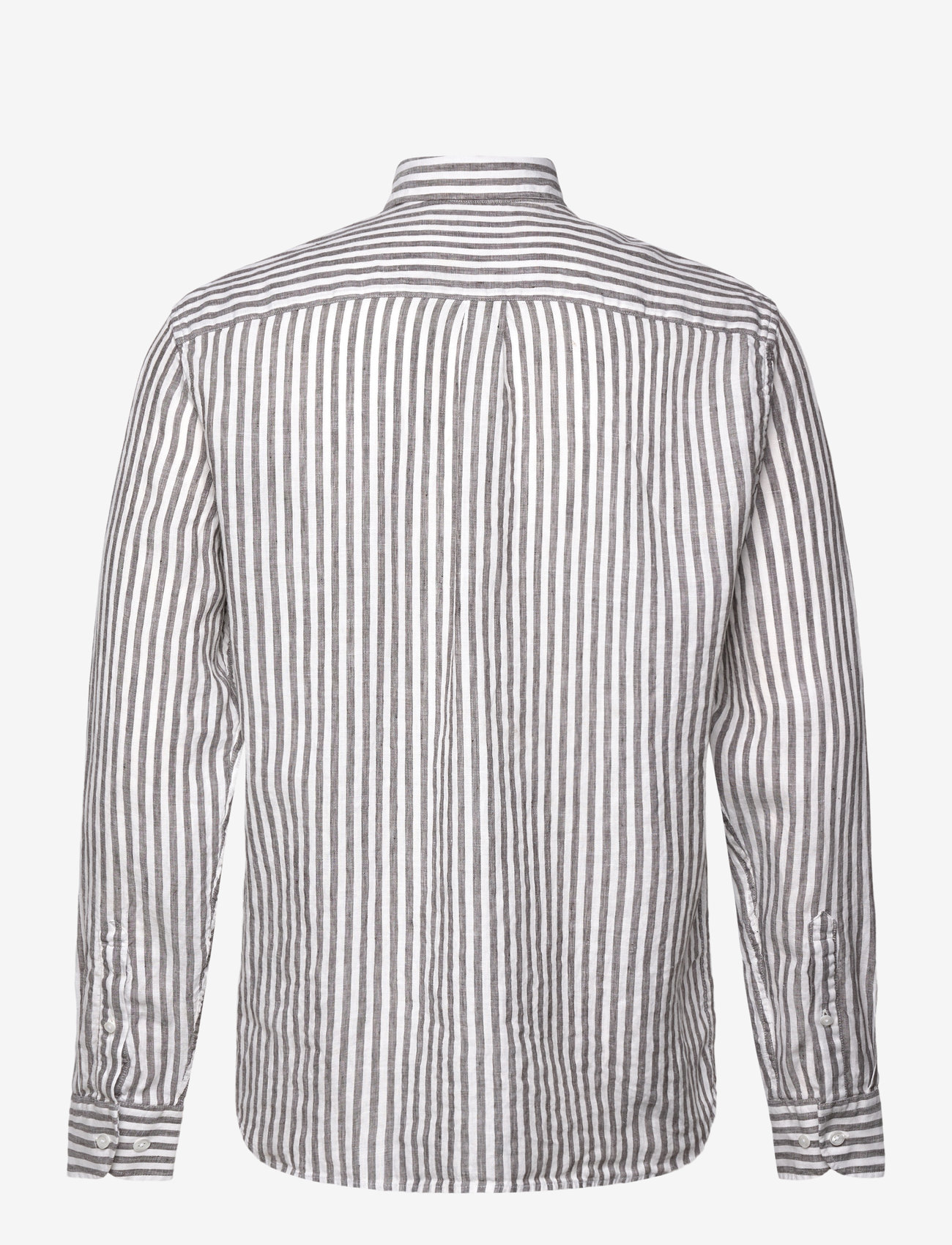Oscar Jacobson - Reg Fit BD Striped Linen Shirt - basket beige - 1