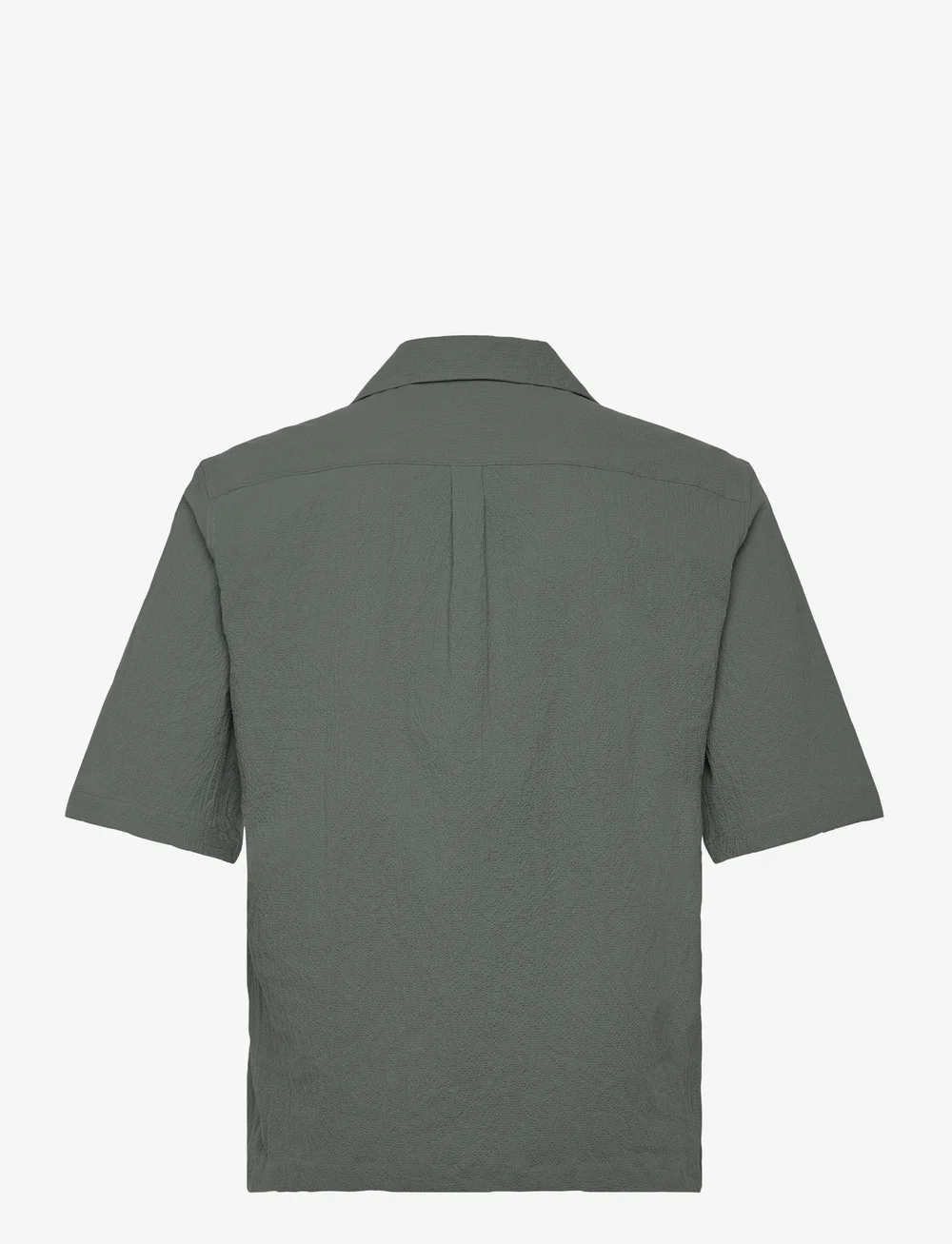 Oscar Jacobson - Reg Fit Cuban SS Seersucker Shirt - stuttermaskyrtur - 875 - balsam green - 1