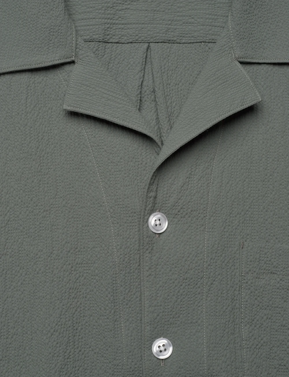 Oscar Jacobson - Reg Fit Cuban SS Seersucker Shirt - stuttermaskyrtur - 875 - balsam green - 2