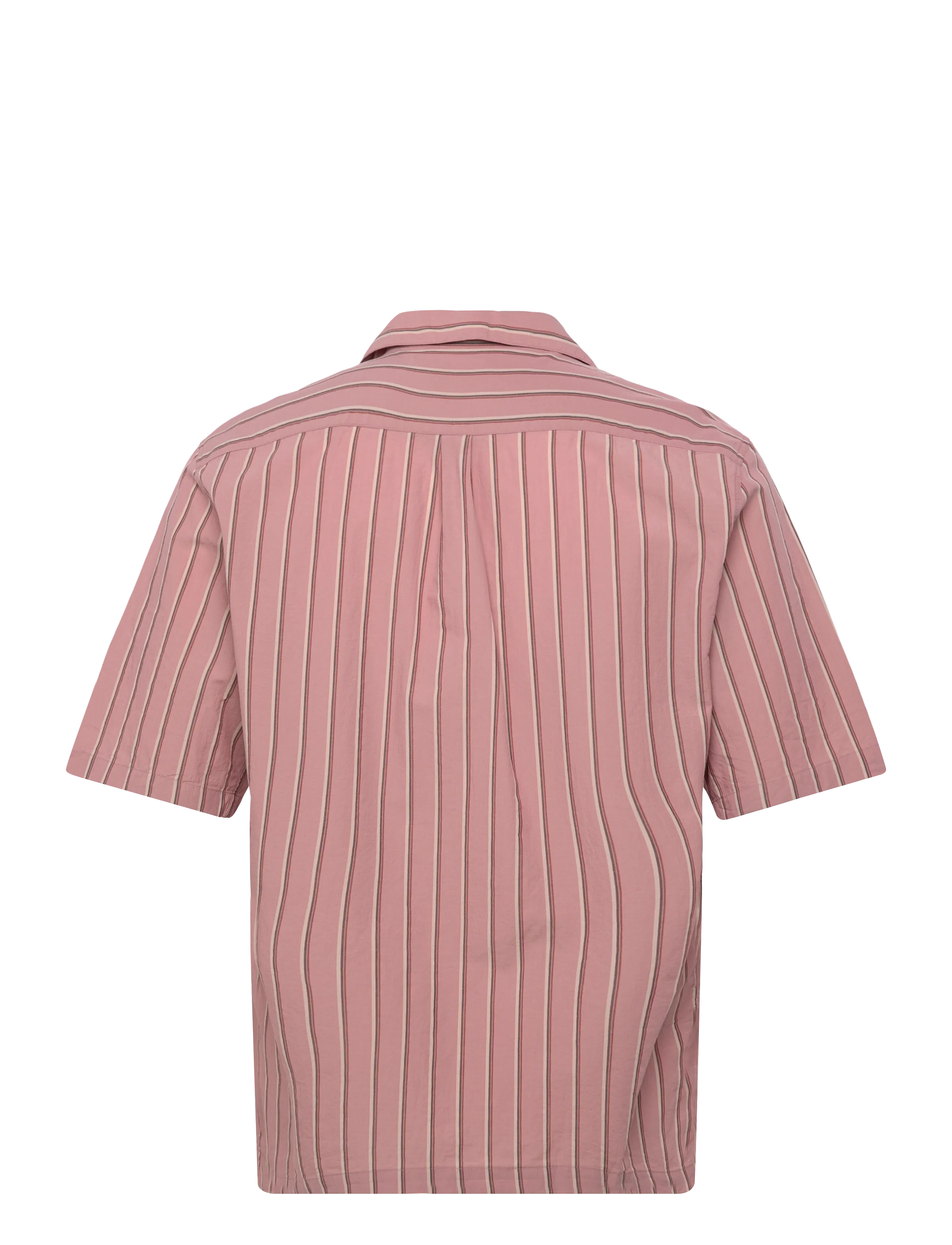 Oscar Jacobson - Reg Fit Cuban Striped Shirt - tavalised t-särgid - desert rose - 1