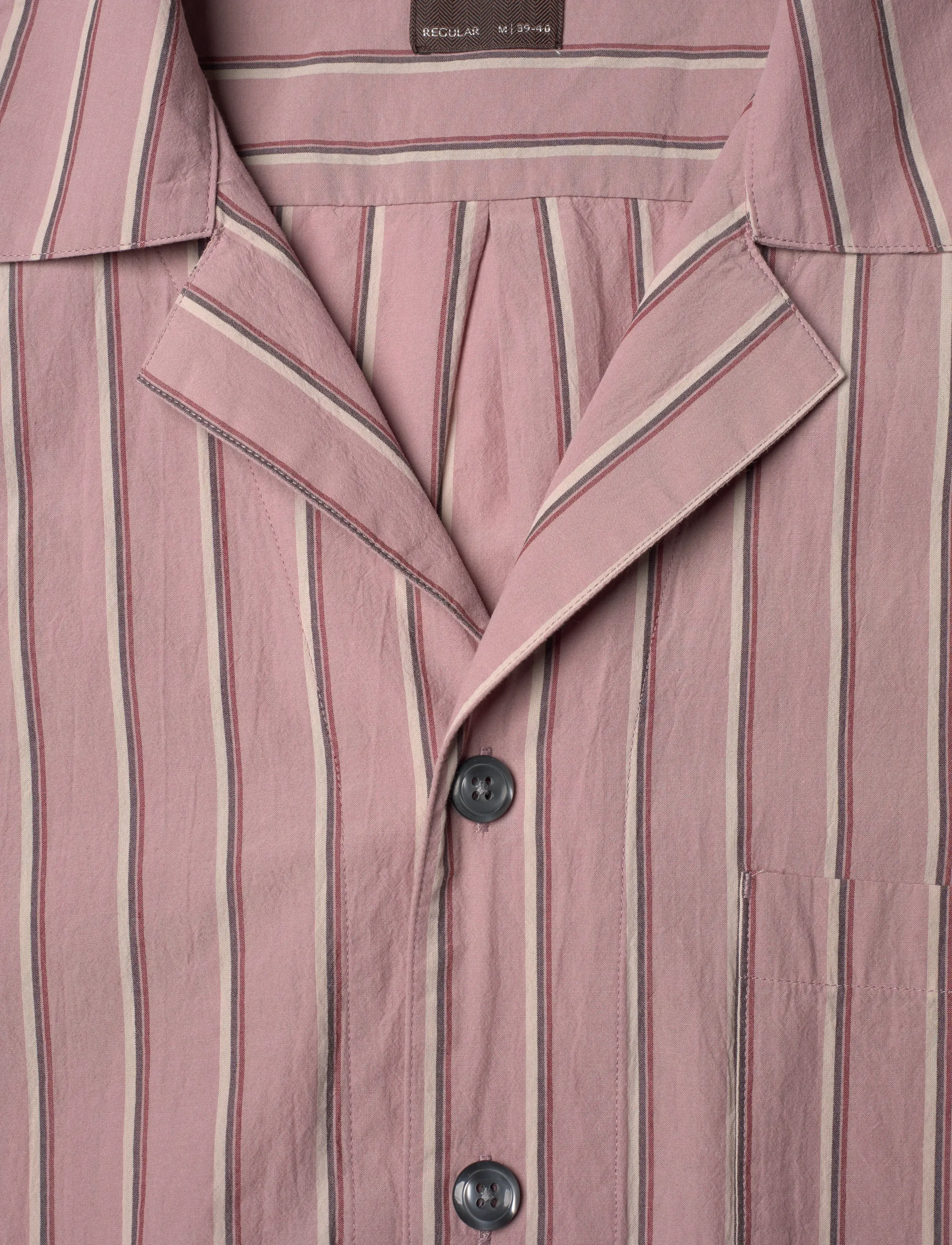 Oscar Jacobson - Reg Fit Cuban Striped Shirt - tavalised t-särgid - desert rose - 2