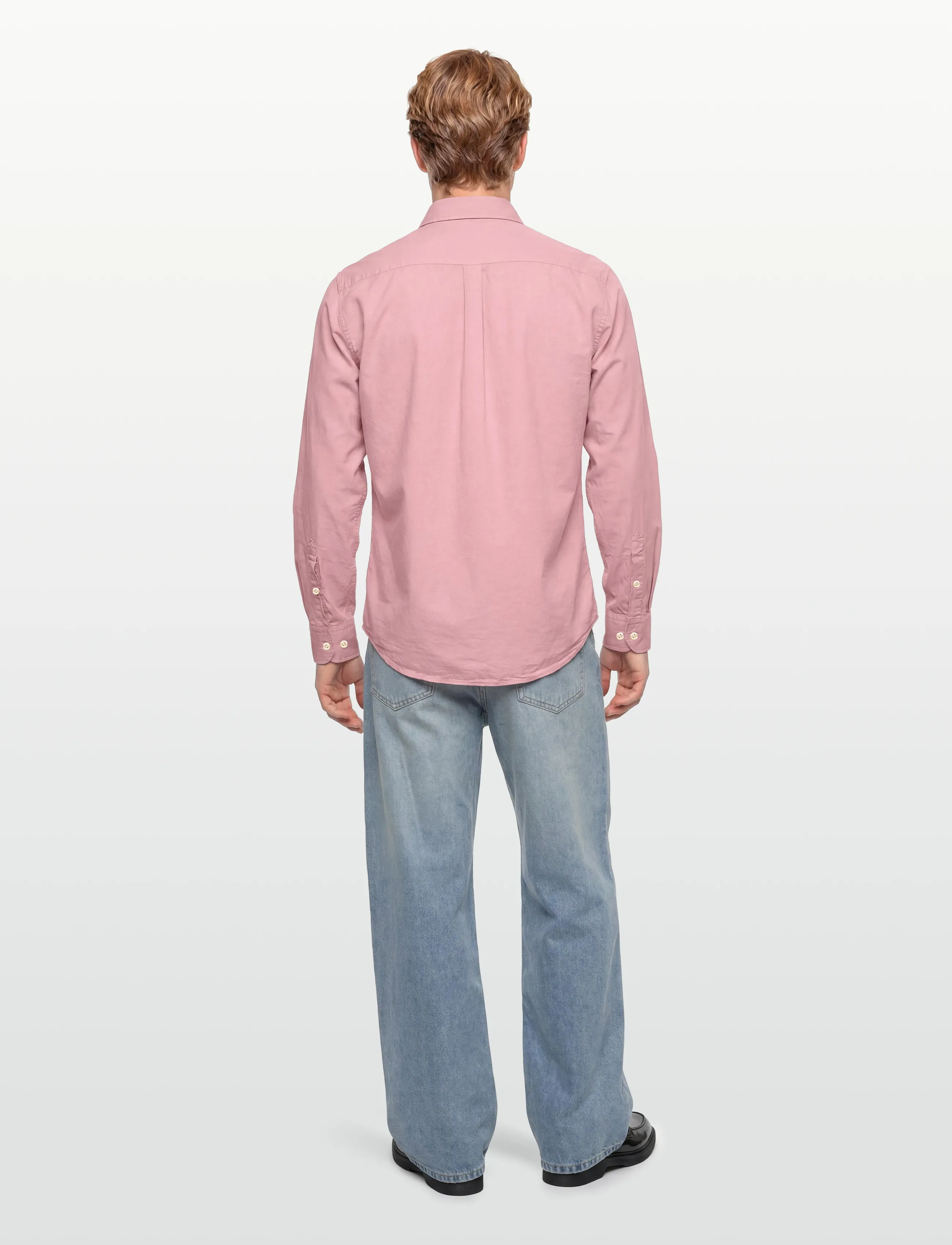 Oscar Jacobson - Reg Fit Wide Spread C GD Twill - basic skjorter - apricot pink - 4