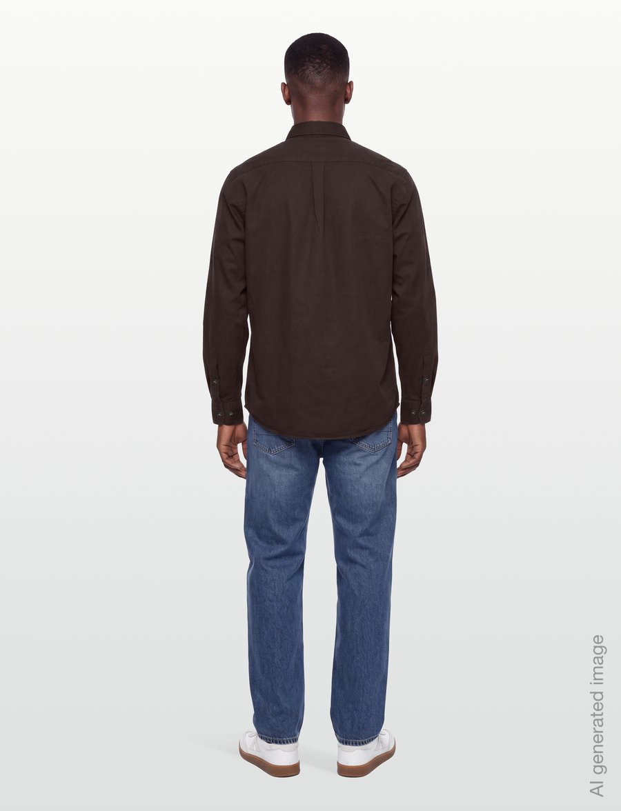 Oscar Jacobson - Reg Fit Wide Spread C GD Twill - basic-hemden - dark mud brown - 4