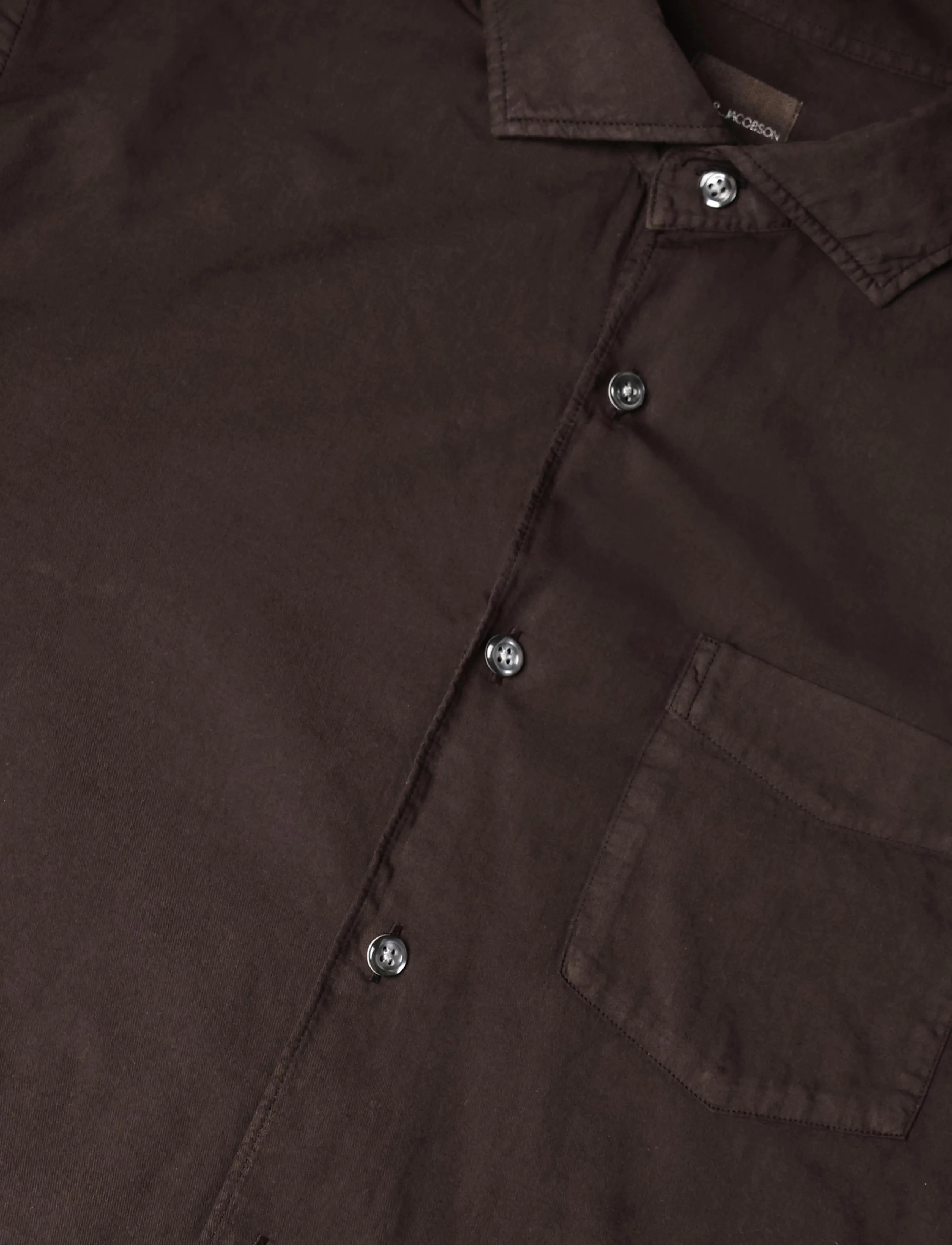 Oscar Jacobson - Reg Fit Wide Spread C GD Twill - basic skjortor - dark mud brown - 5