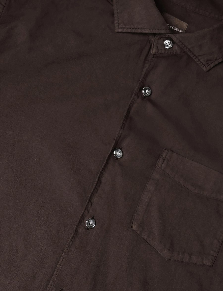 Oscar Jacobson - Reg Fit Wide Spread C GD Twill - basic-hemden - dark mud brown - 5