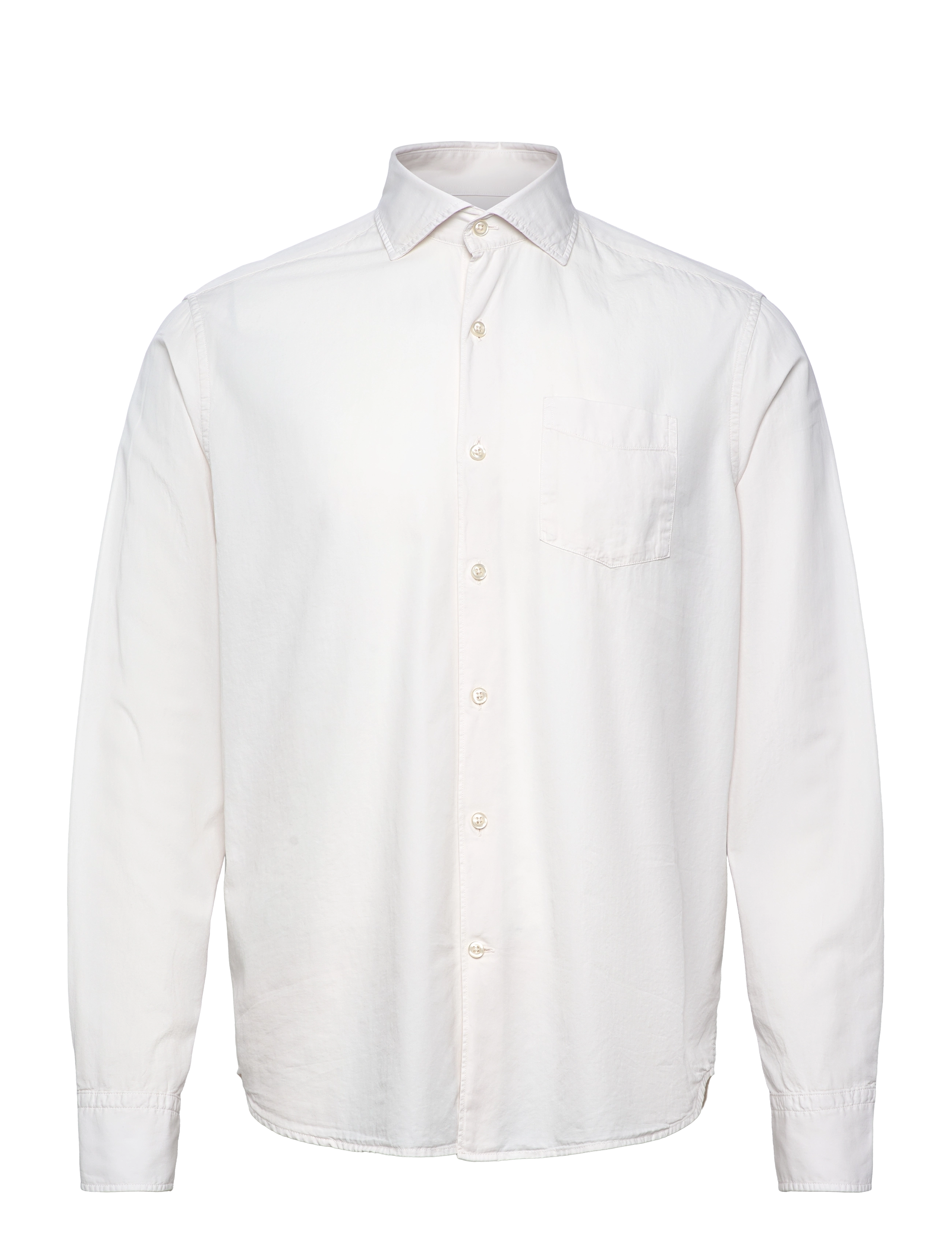 Oscar Jacobson Reg Fit Wide Spread C GD Twill - Skjorter - ECRU WHITE / white