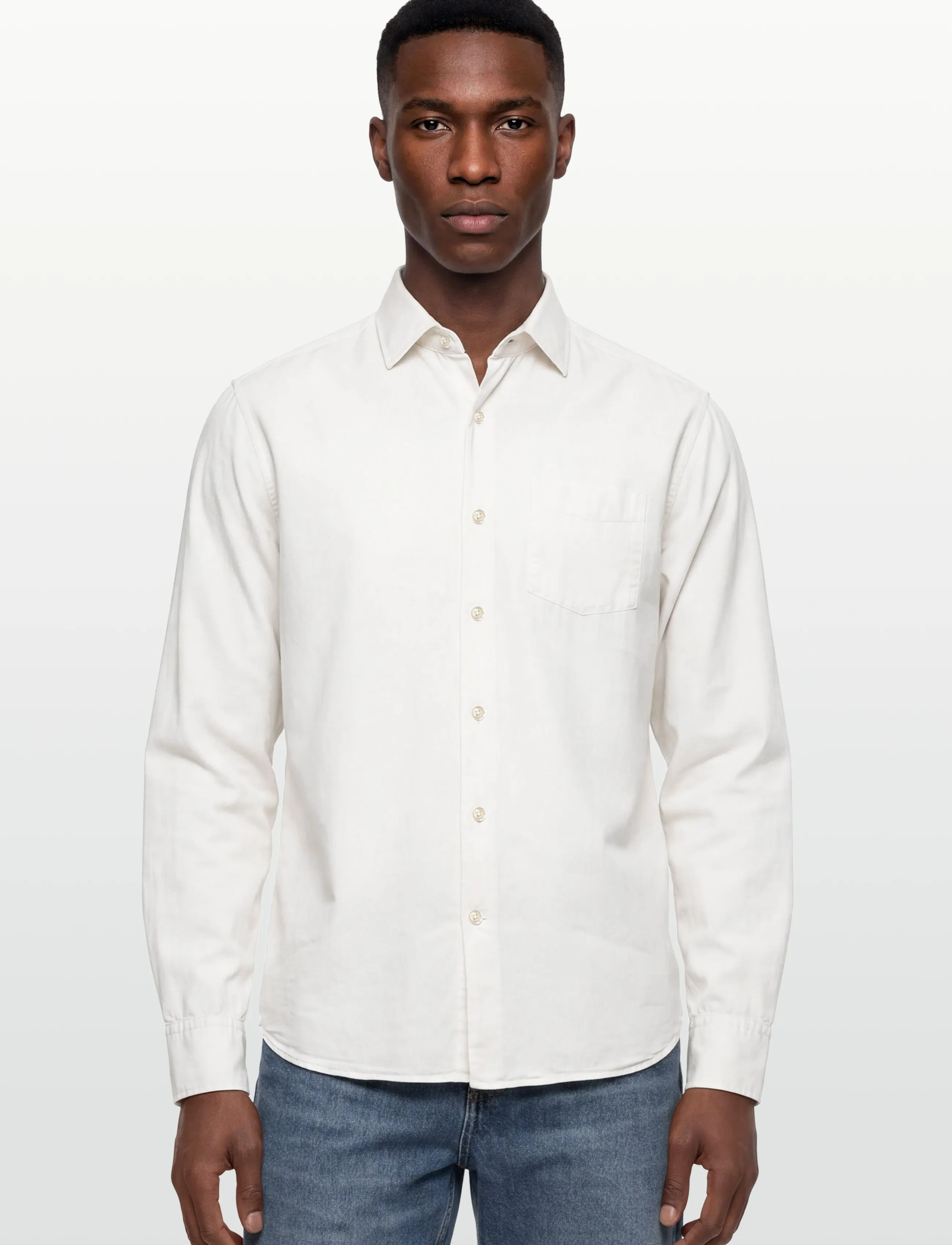 Oscar Jacobson - Reg Fit Wide Spread C GD Twill - basic-hemden - ecru white - 3