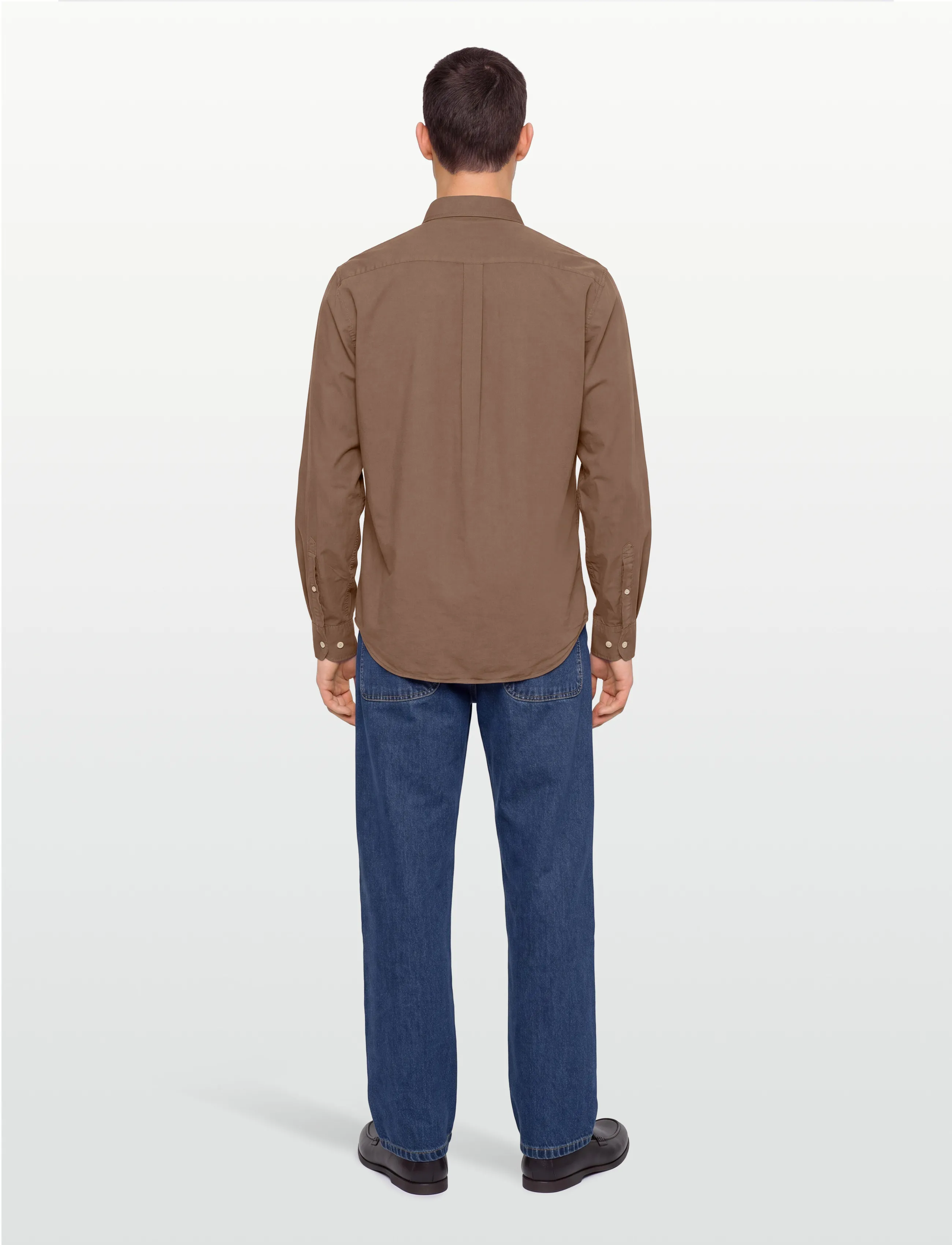 Oscar Jacobson - Reg Fit Wide Spread C GD Twill - basic-hemden - light army green - 4