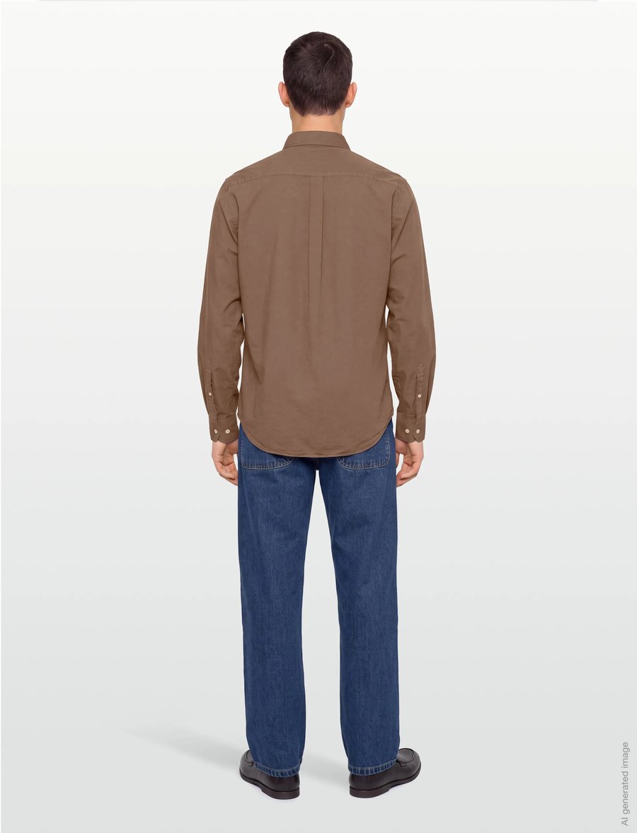 Oscar Jacobson - Reg Fit Wide Spread C GD Twill - basic-hemden - light army green - 4
