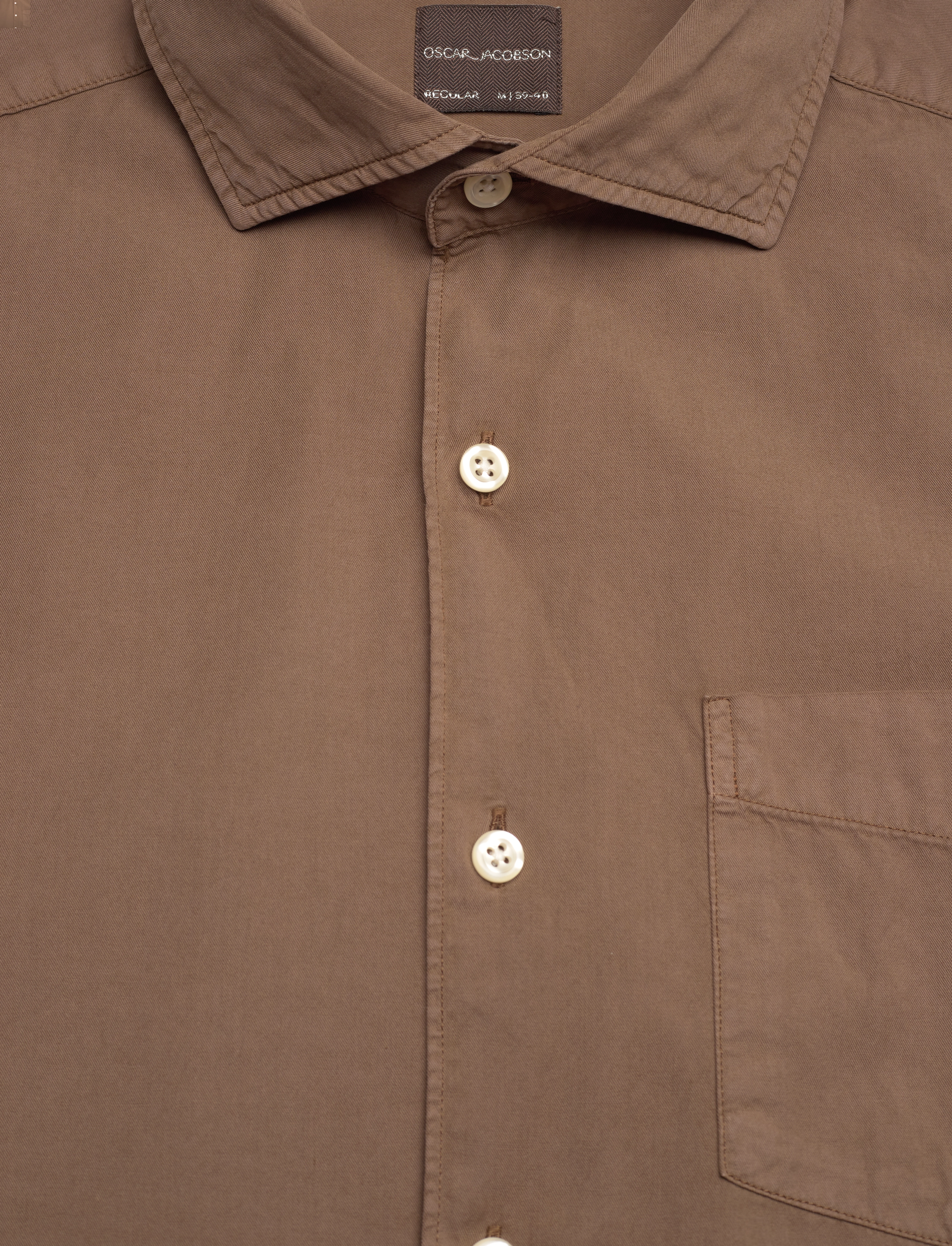 Oscar Jacobson - Reg Fit Wide Spread C GD Twill - basic skjorter - light army green - 2