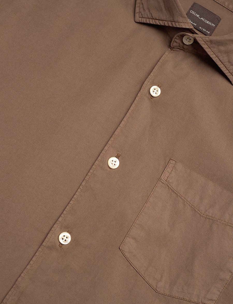 Oscar Jacobson - Reg Fit Wide Spread C GD Twill - basic-hemden - light army green - 3