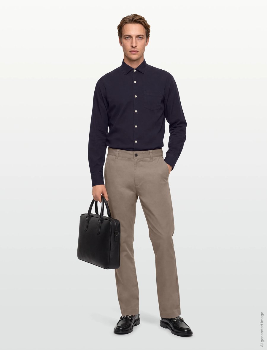 Oscar Jacobson - Reg Fit Wide Spread C GD Twill - basic-hemden - night blue - 0