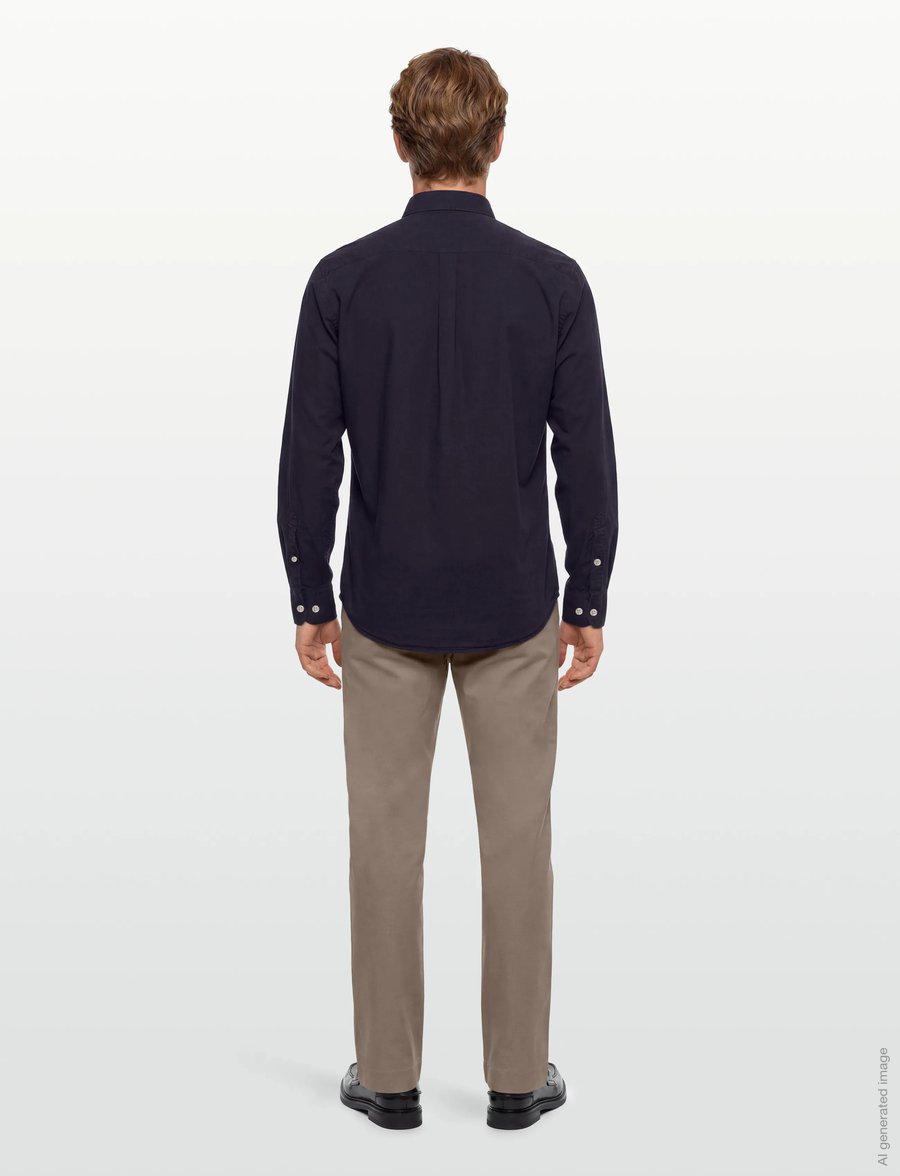 Oscar Jacobson - Reg Fit Wide Spread C GD Twill - basic-hemden - night blue - 4