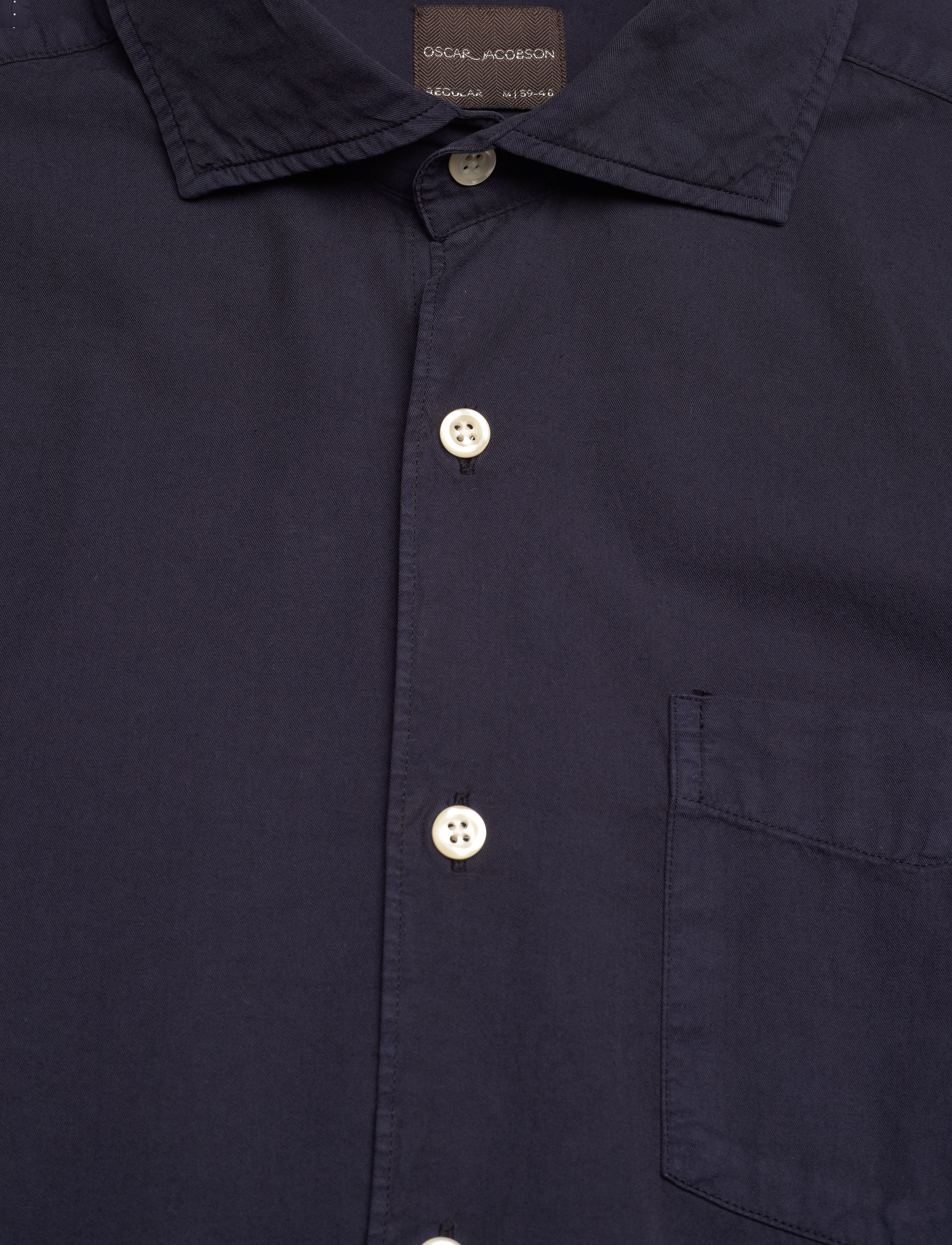 Oscar Jacobson - Reg Fit Wide Spread C GD Twill - basic skjorter - night blue - 2