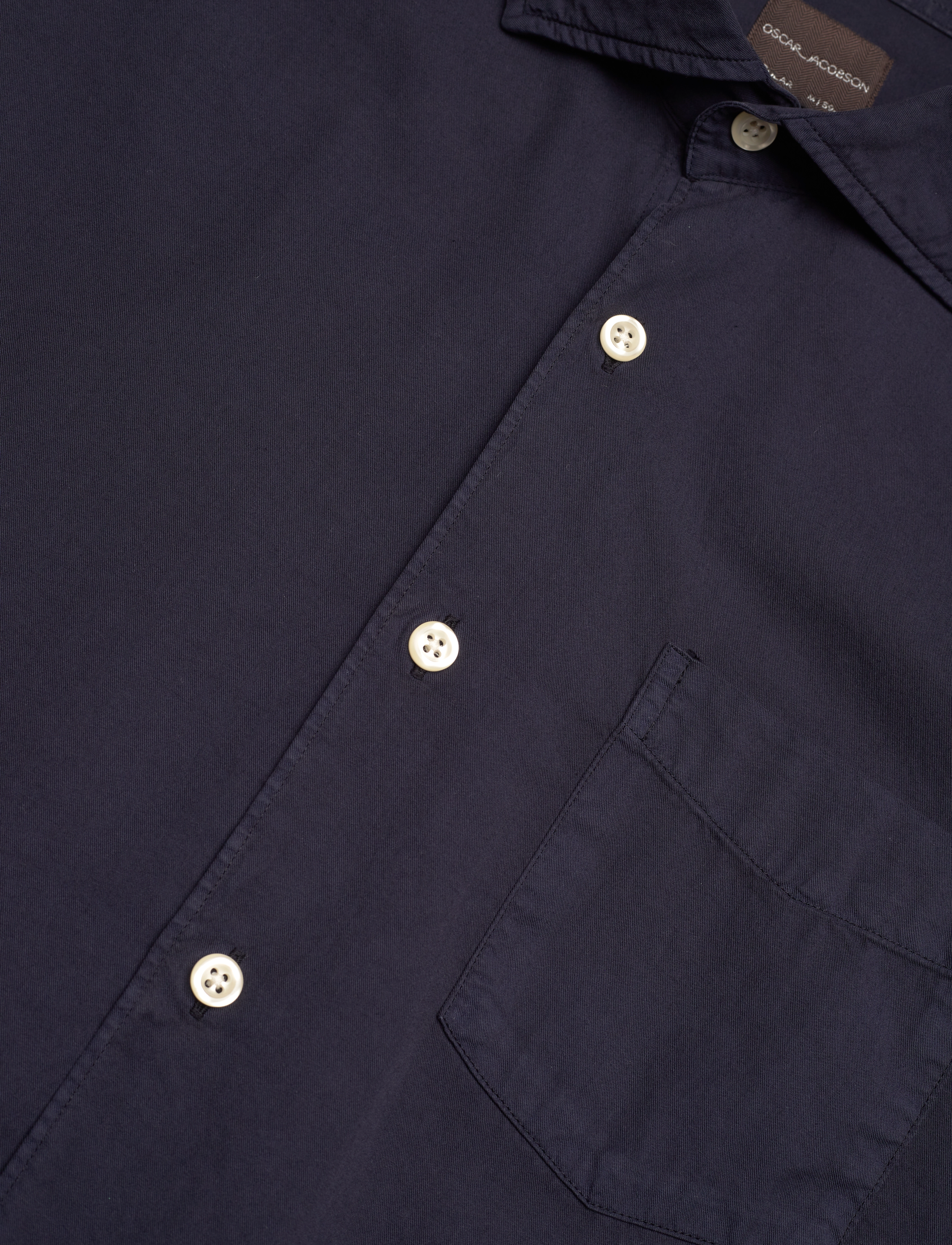 Oscar Jacobson - Reg Fit Wide Spread C GD Twill - basic skjorter - night blue - 3