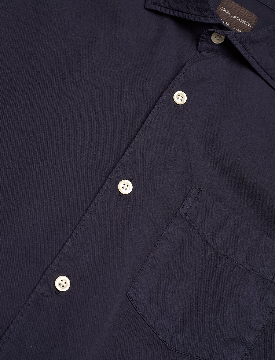 Oscar Jacobson - Reg Fit Wide Spread C GD Twill - basic-hemden - night blue - 3