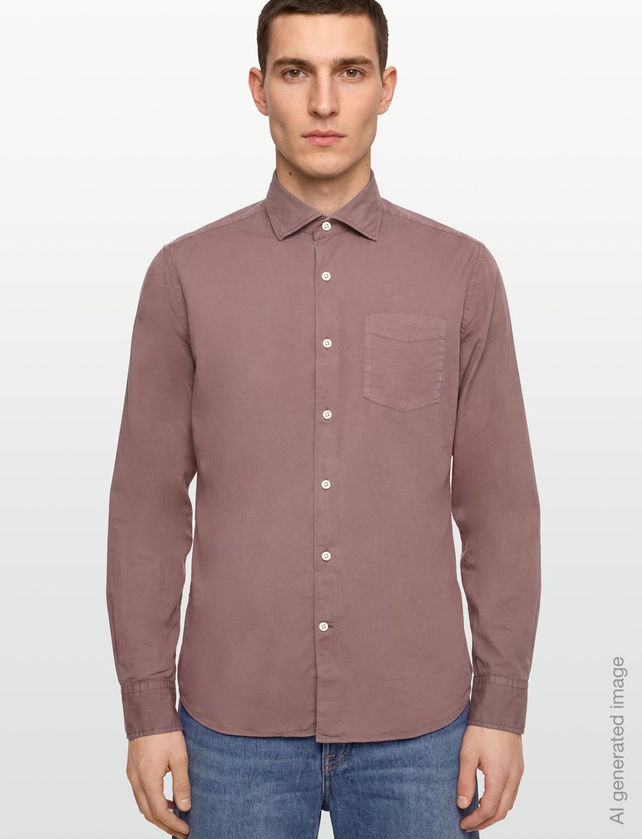 Oscar Jacobson - Reg Fit Wide Spread C GD Twill - basic-hemden - purple - 3