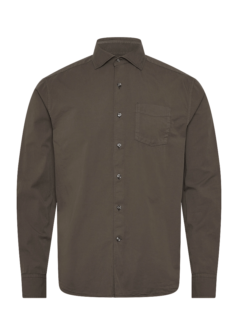 Oscar Jacobson - Reg Fit Wide Spread C GD Twill - basic skjortor - tree green - 0