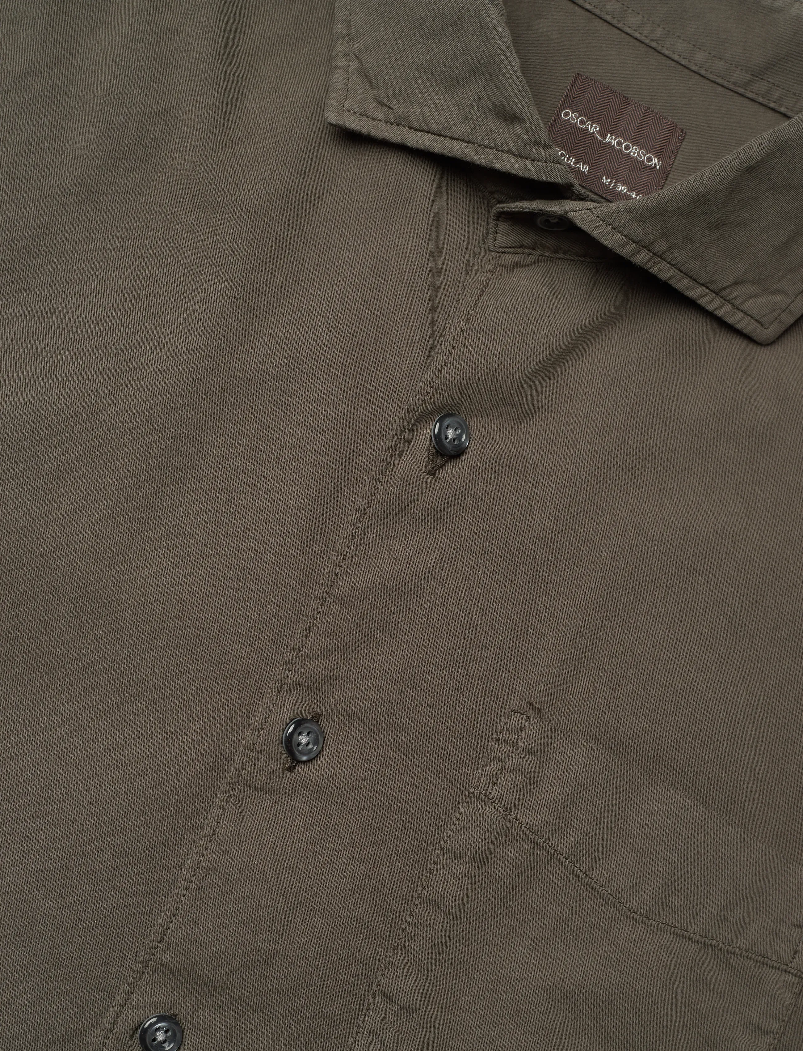 Oscar Jacobson - Reg Fit Wide Spread C GD Twill - basic-hemden - tree green - 3