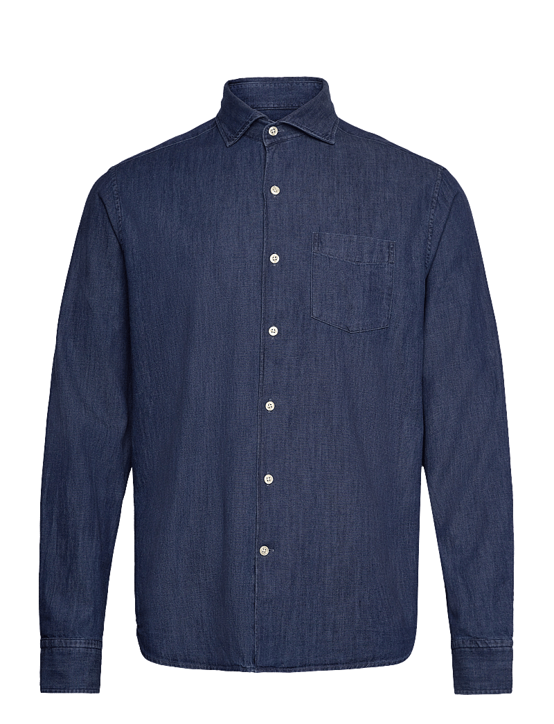 Oscar Jacobson - Reg Fit Wide Spread C Dark Indigo - basic-hemden - midnight blue - 0