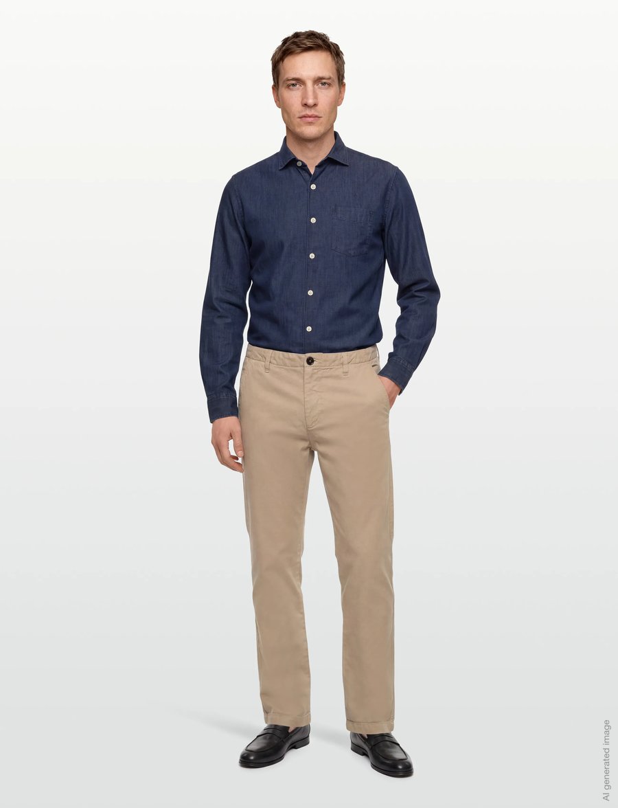 Oscar Jacobson - Reg Fit Wide Spread C Dark Indigo - podstawowe koszulki - midnight blue - 0