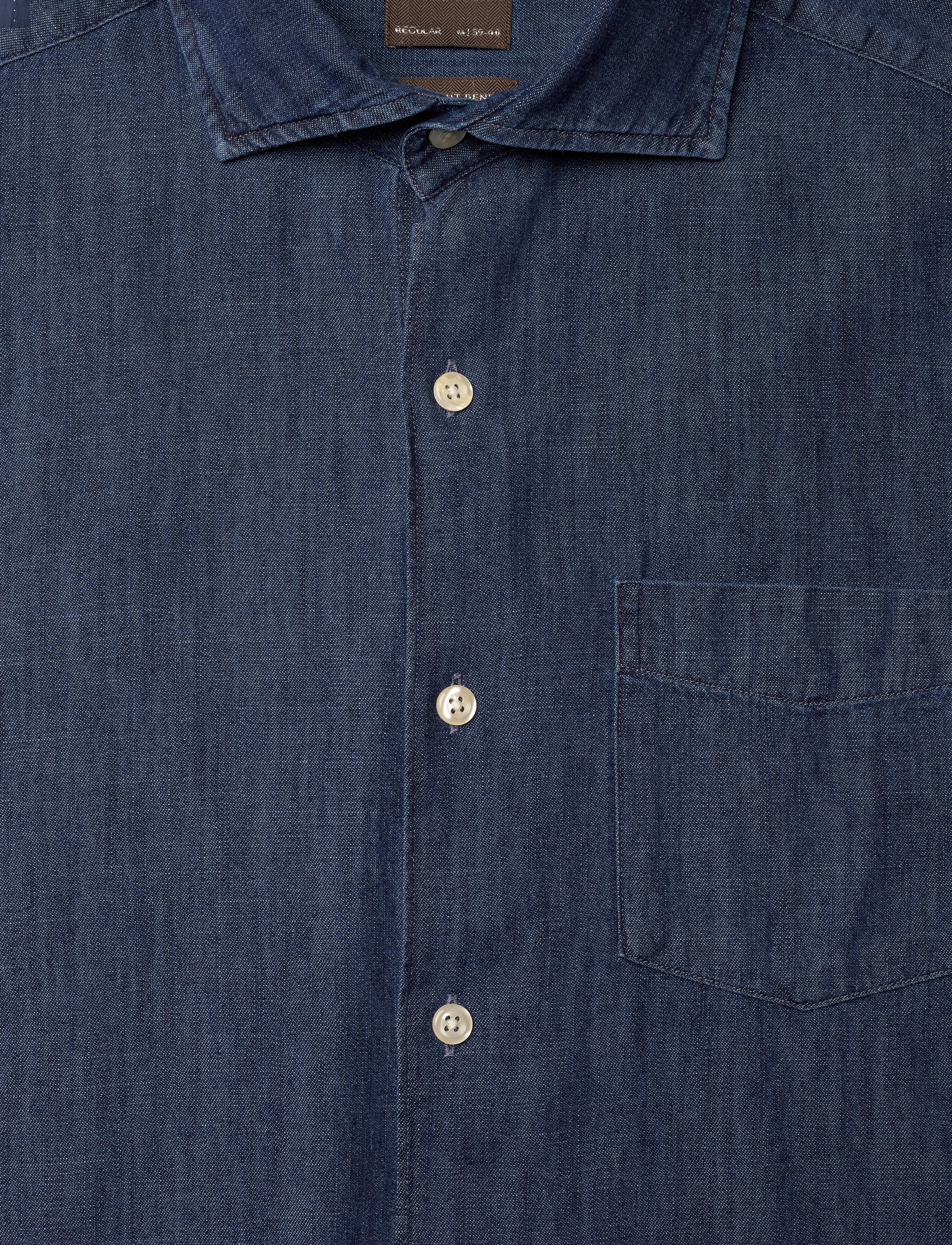 Oscar Jacobson - Reg Fit Wide Spread C Dark Indigo - bolir - midnight blue - 2