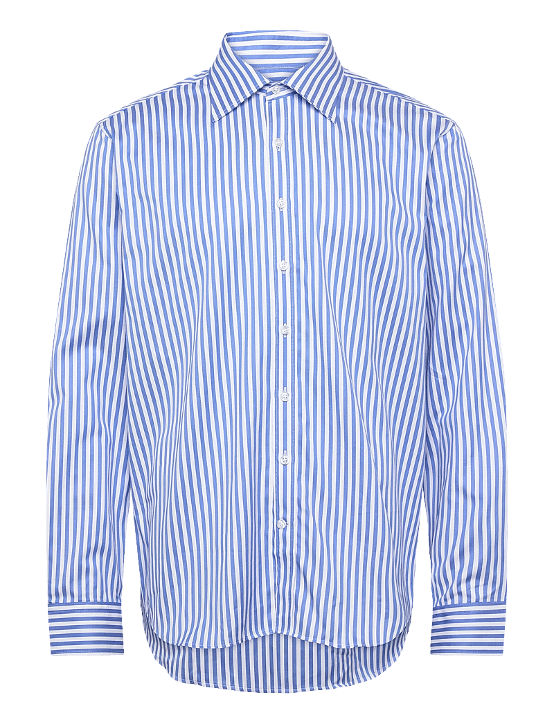 Oscar Jacobson - Reg Fit Turn Down Twill Stripe - tavalised t-särgid - caribbean blue - 0