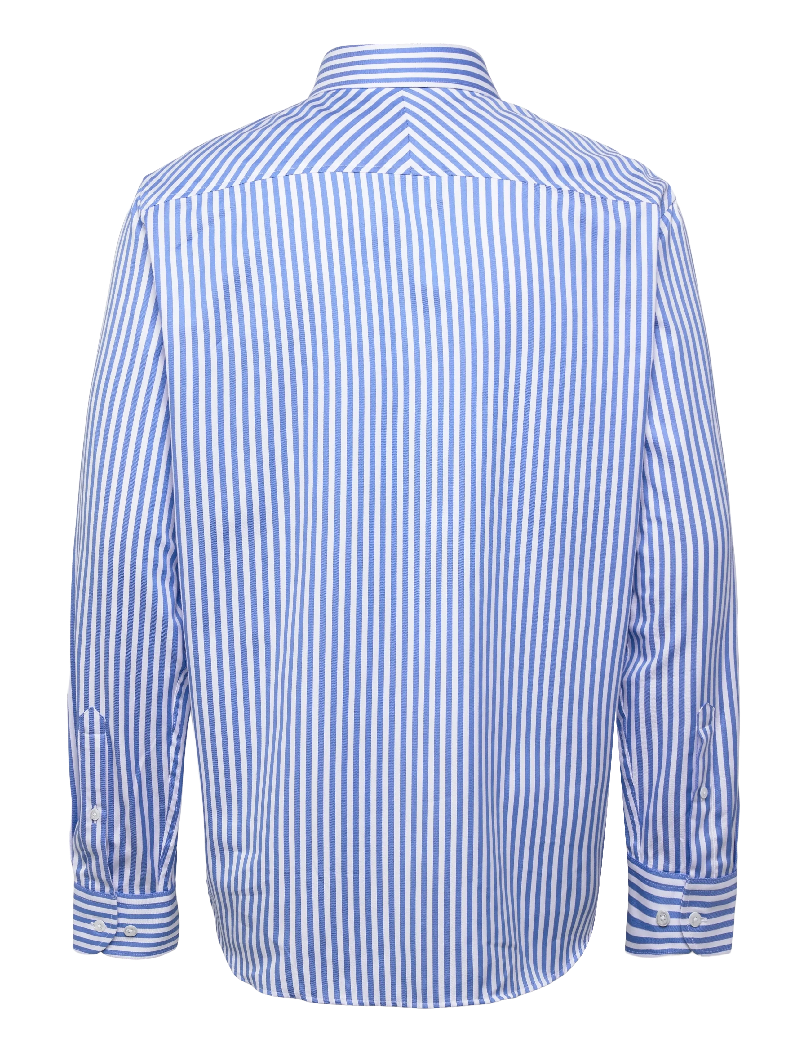 Oscar Jacobson - Reg Fit Turn Down Twill Stripe - randiga skjortor - caribbean blue - 1