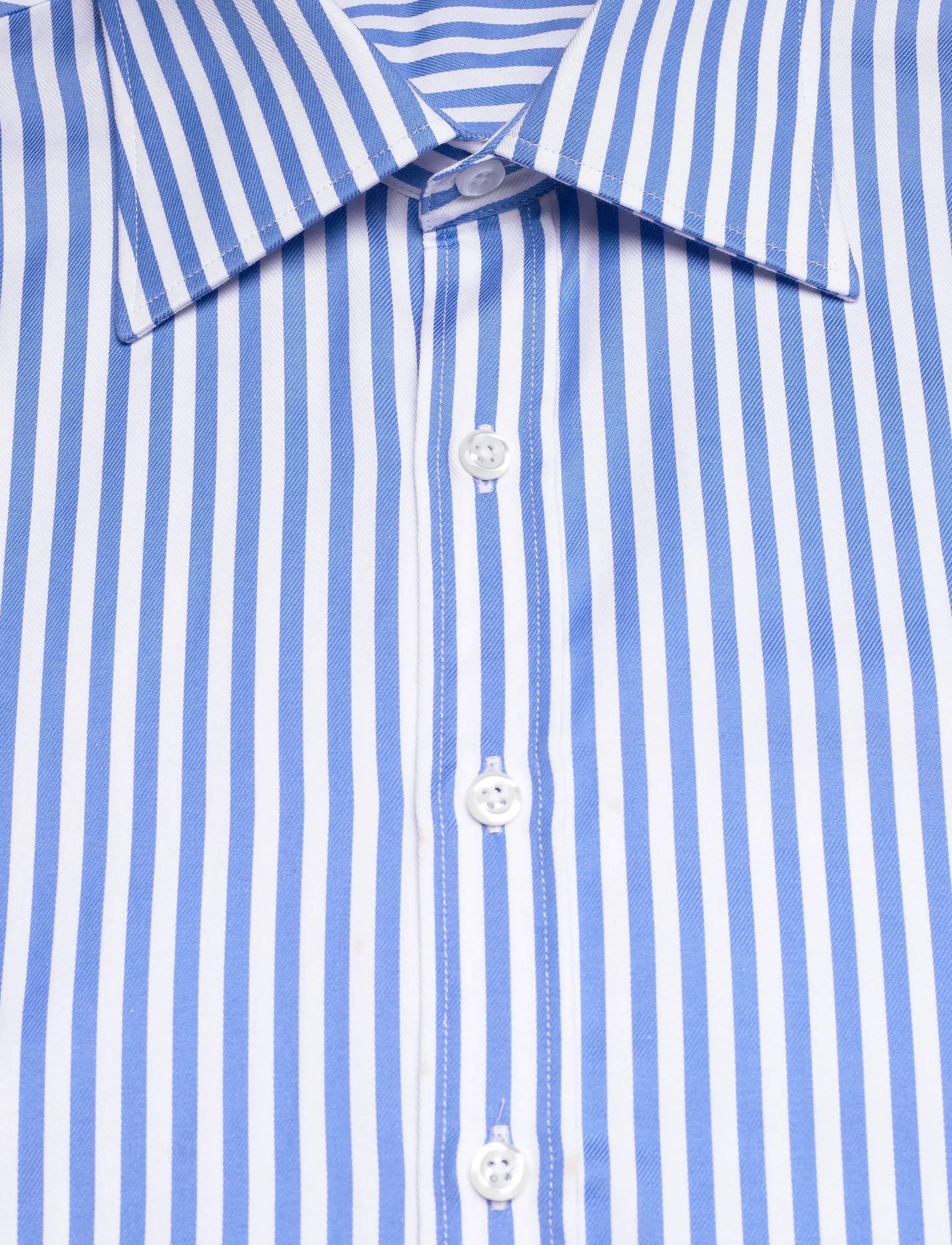 Oscar Jacobson - Reg Fit Turn Down Twill Stripe - randiga skjortor - caribbean blue - 2