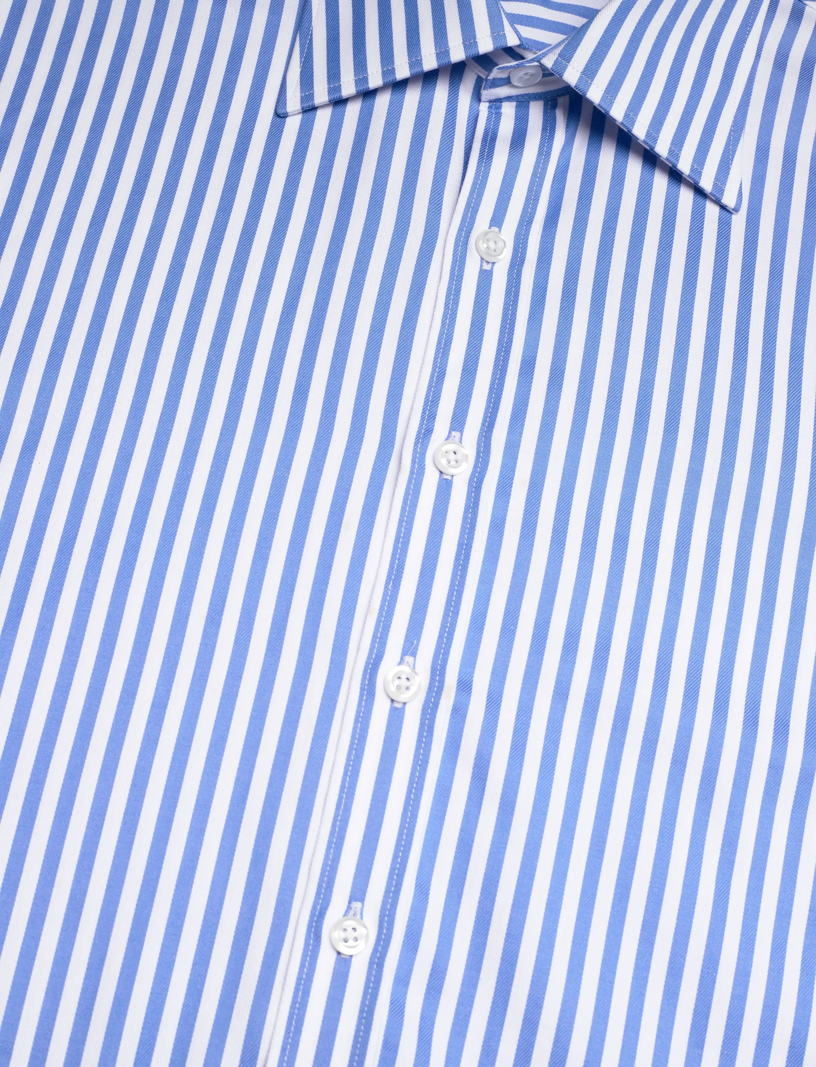 Oscar Jacobson - Reg Fit Turn Down Twill Stripe - randiga skjortor - caribbean blue - 3
