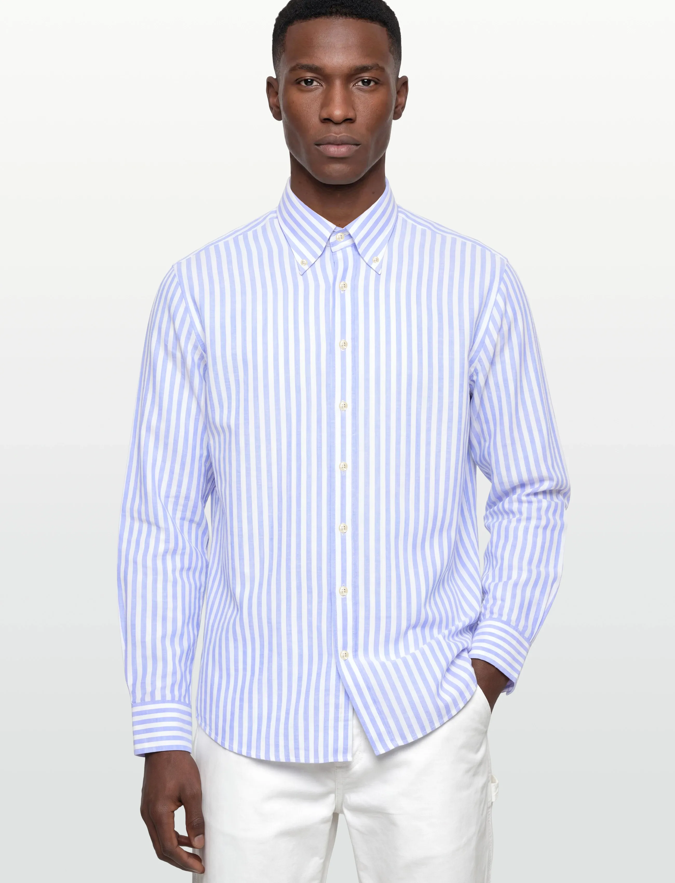 Oscar Jacobson - Reg Fit BD Wide Stripe Shirt - basic skjorter - caribbean blue - 3