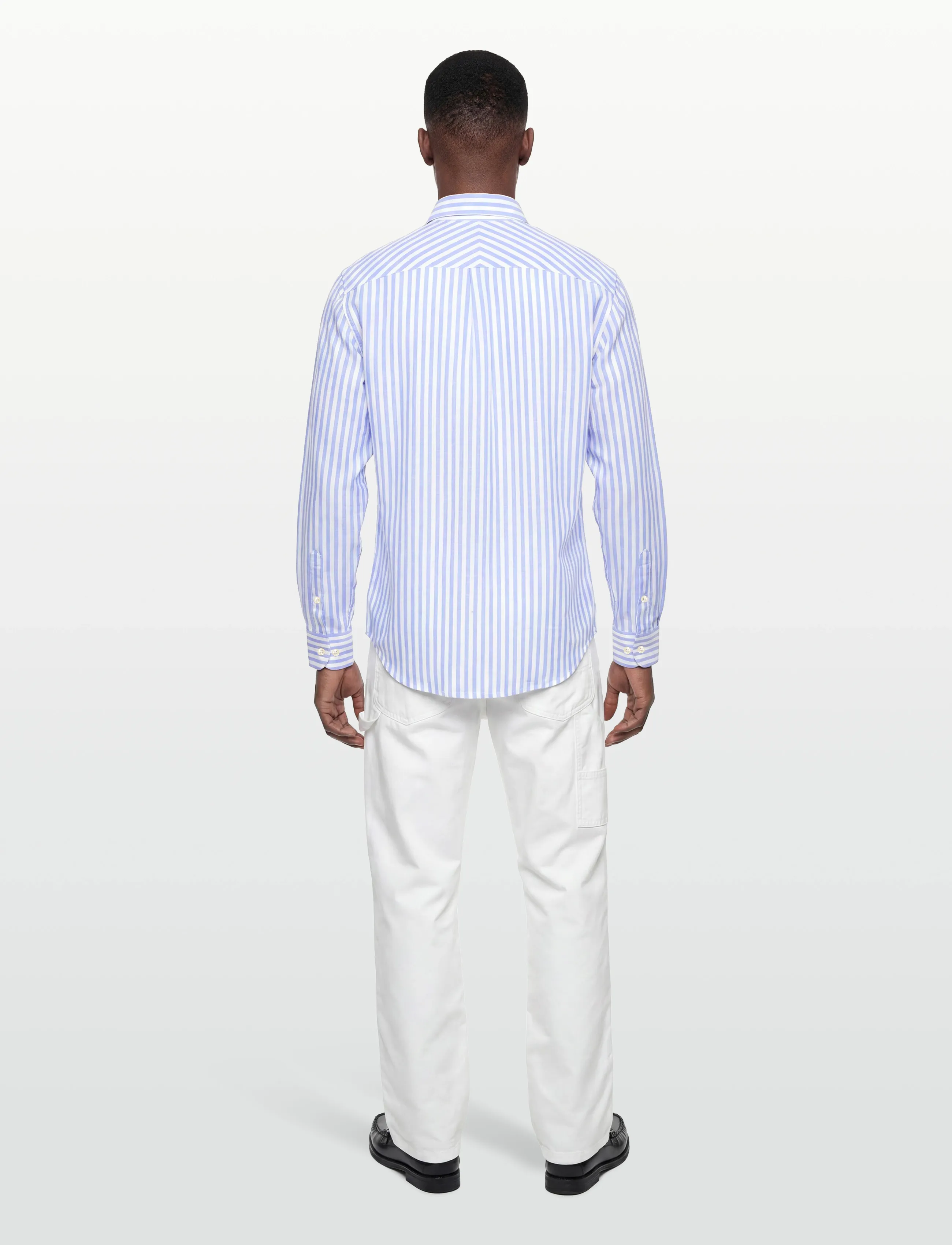 Oscar Jacobson - Reg Fit BD Wide Stripe Shirt - basic skjorter - caribbean blue - 4