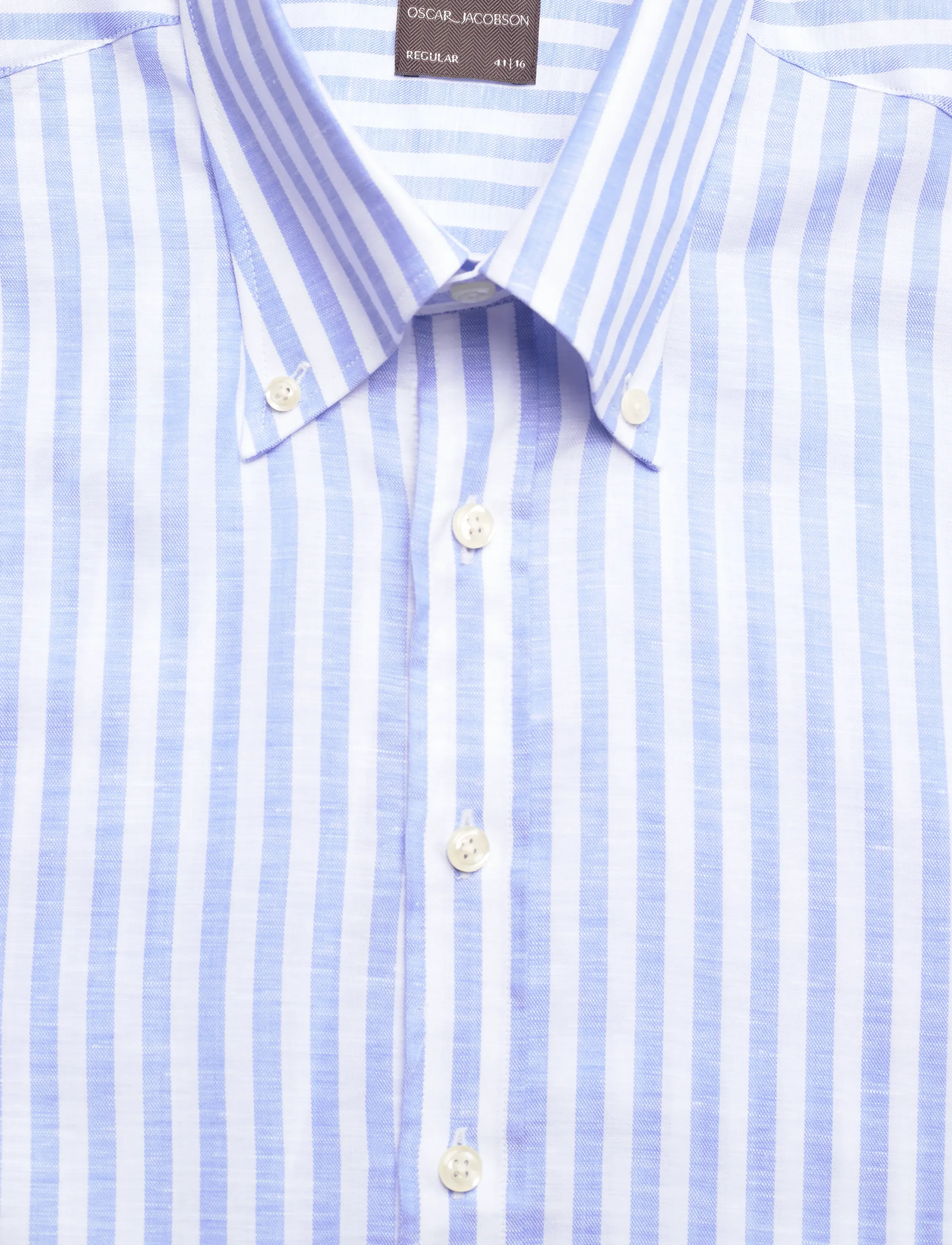 Oscar Jacobson - Reg Fit BD Wide Stripe Shirt - basic skjorter - caribbean blue - 5