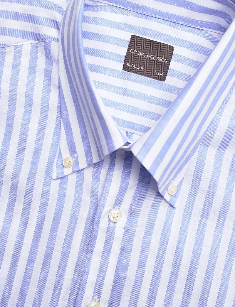 Oscar Jacobson - Reg Fit BD Wide Stripe Shirt - basic-hemden - caribbean blue - 3