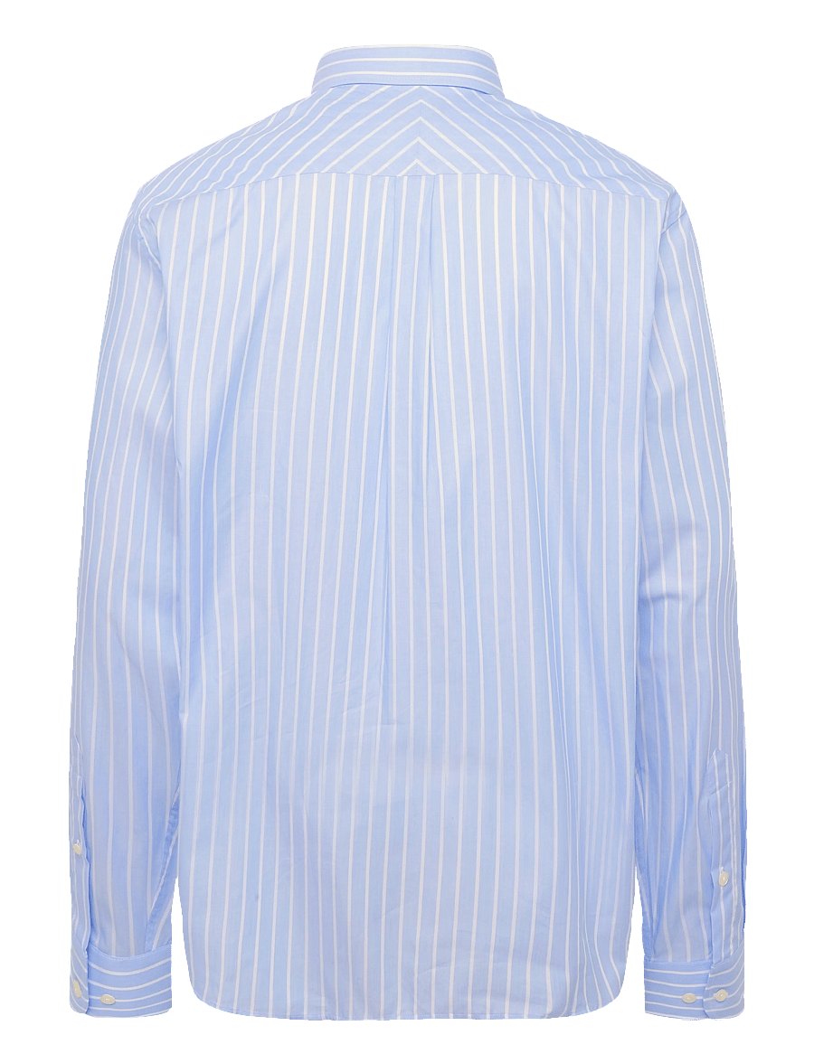 Oscar Jacobson - Reg Fit BD Royal Stripe Shirt - randiga skjortor - oxford blue - 2