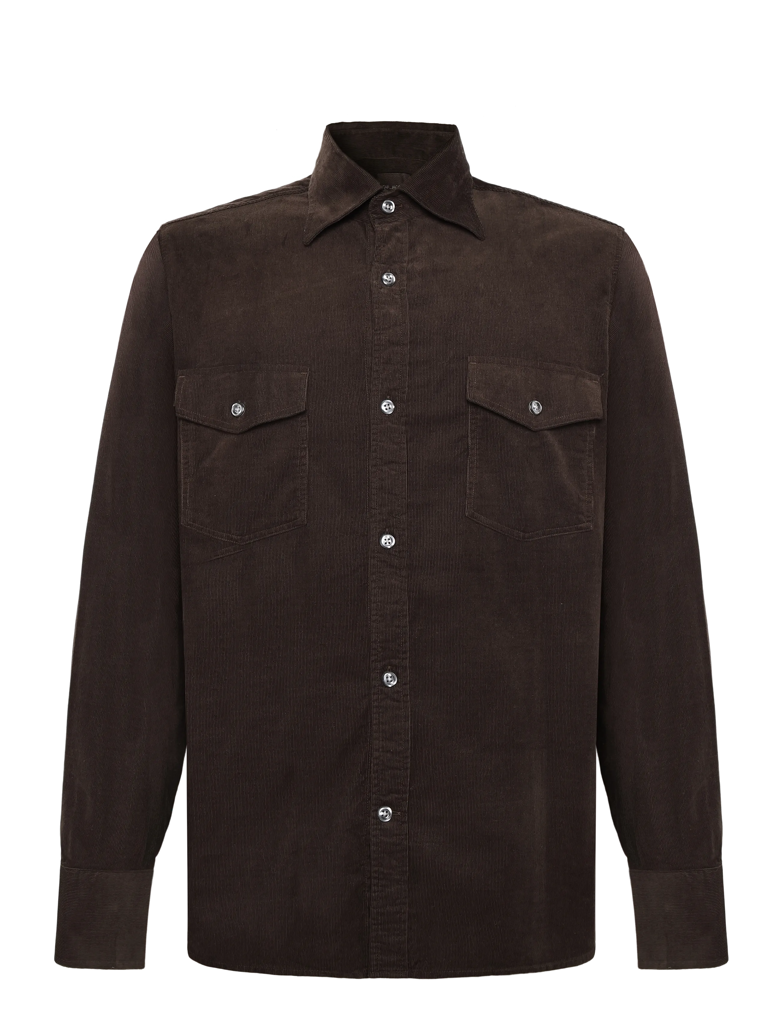 Oscar Jacobson Straight Fit Spread Baby Cord - Velvetsärgid - DARK MUD BROWN / brown