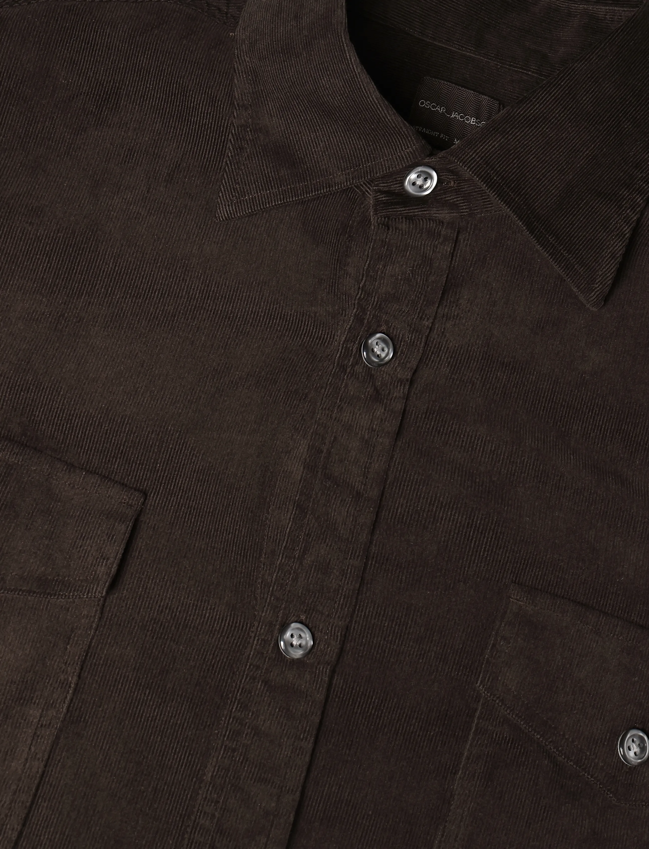 Oscar Jacobson - Straight Fit Spread Baby Cord - dark mud brown - 2