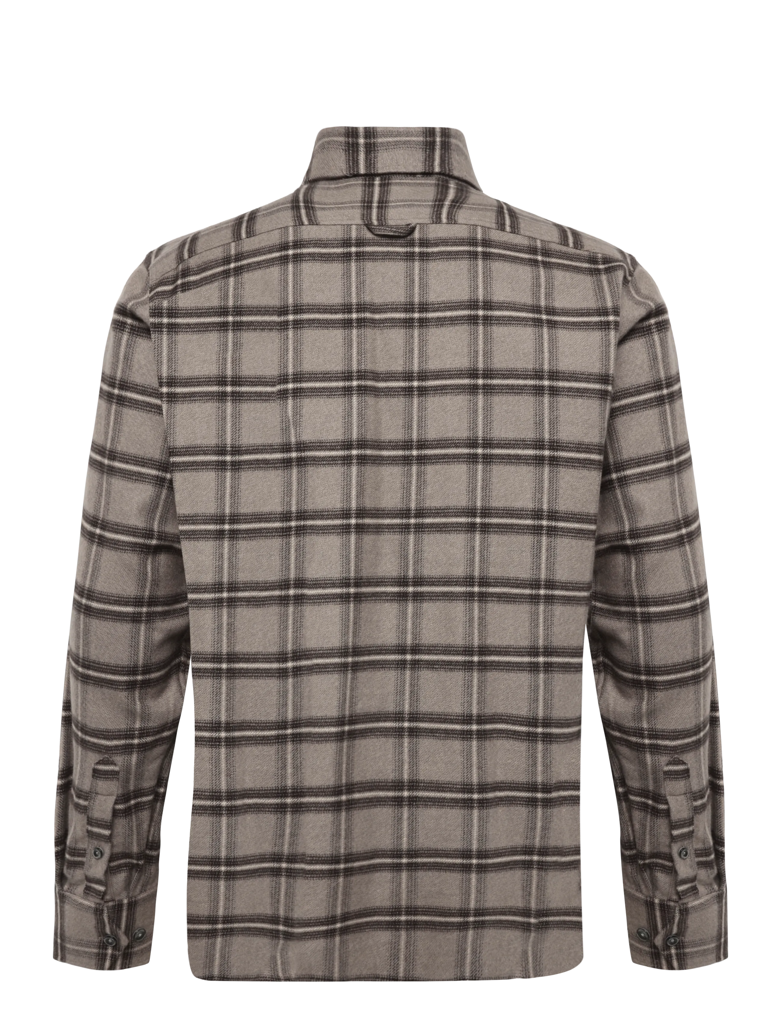 Oscar Jacobson - Straight Fit Spread Flannel Check - flannel-skjorter - nubuck beige - 1