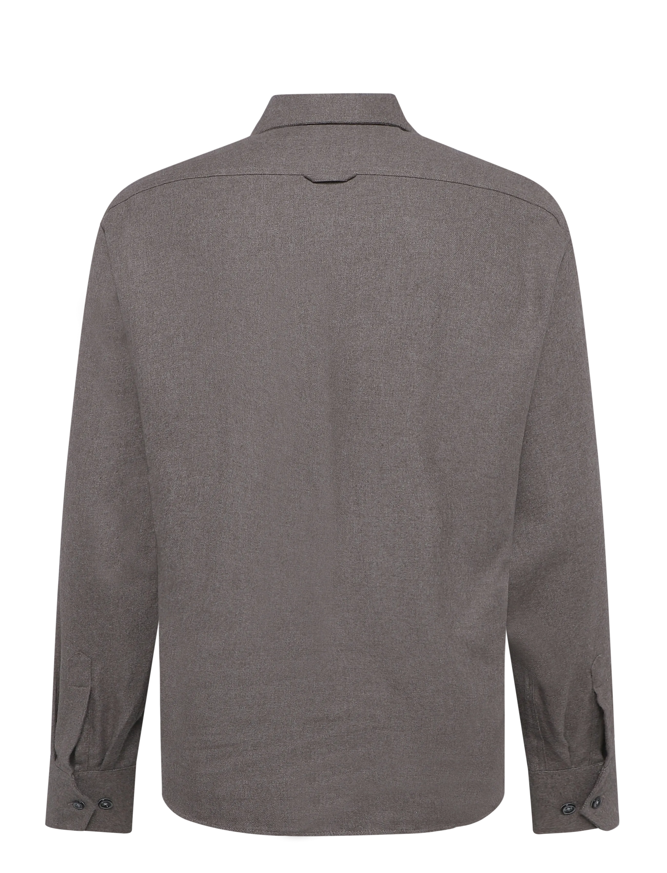 Oscar Jacobson - Straight Fit Cuban Winter Twill Shirt - flannel-skjorter - coffe brown - 1