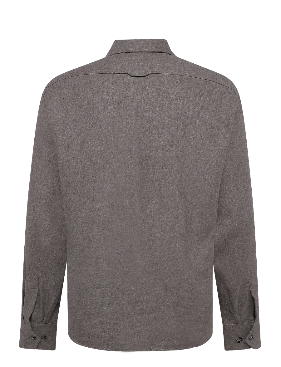Oscar Jacobson - Straight Fit Cuban Winter Twill Shirt - flannel-skjorter - coffe brown - 1
