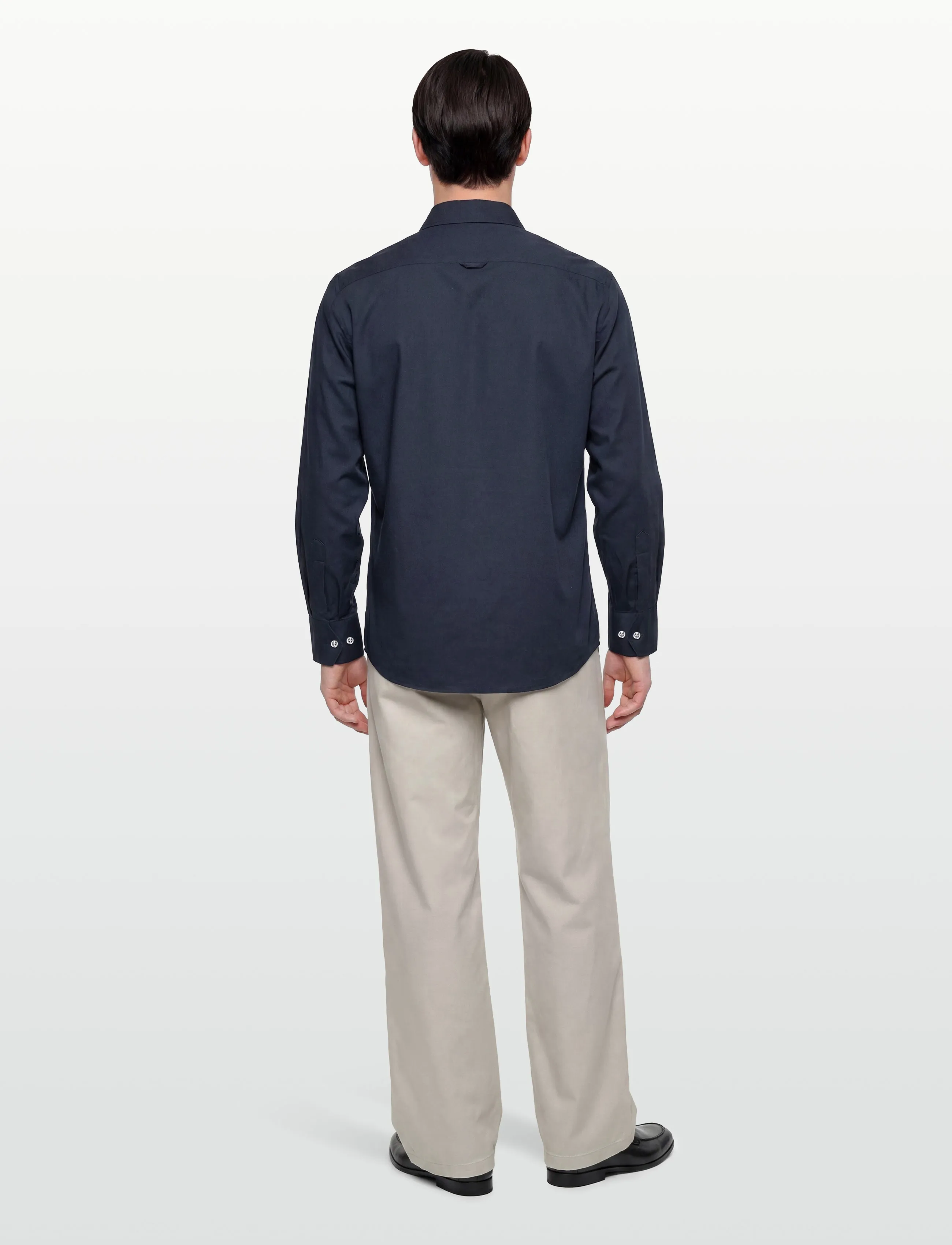 Oscar Jacobson - Straight Fit Bowling Collar Shirt - basic skjorter - navy sea - 4