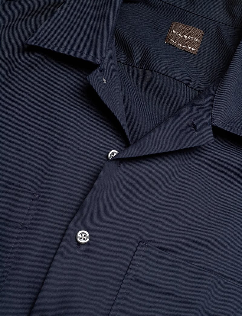 Oscar Jacobson - Straight Fit Bowling Collar Shirt - basic-hemden - navy sea - 2
