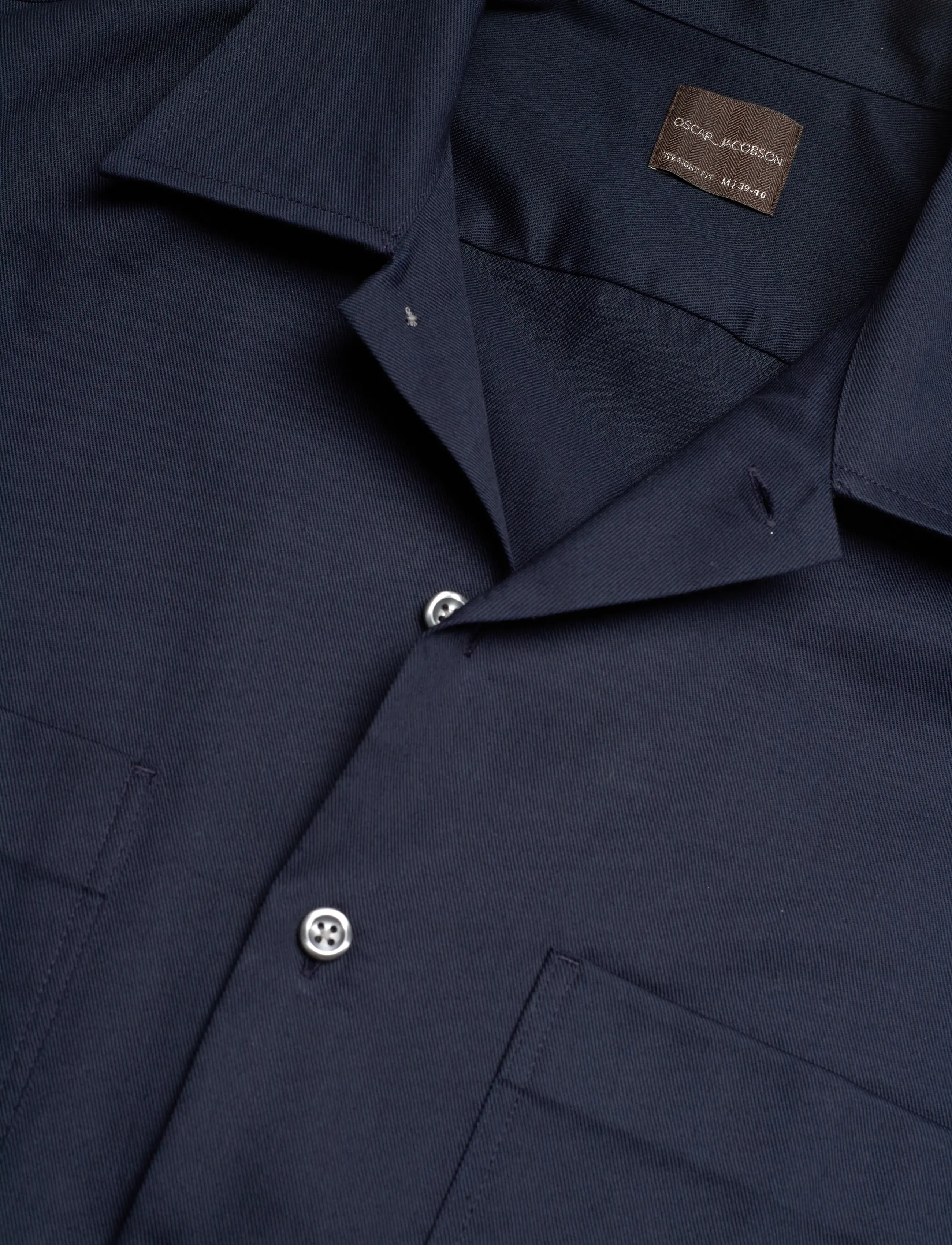 Oscar Jacobson - Straight Fit Bowling Collar Shirt - basic skjorter - navy sea - 5