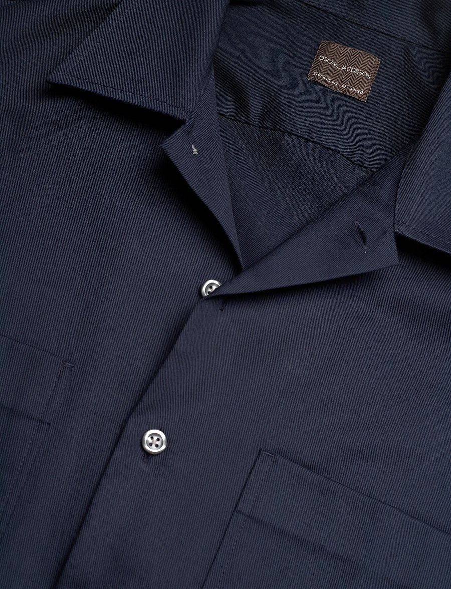 Oscar Jacobson - Straight Fit Bowling Collar Shirt - basic skjorter - navy sea - 5