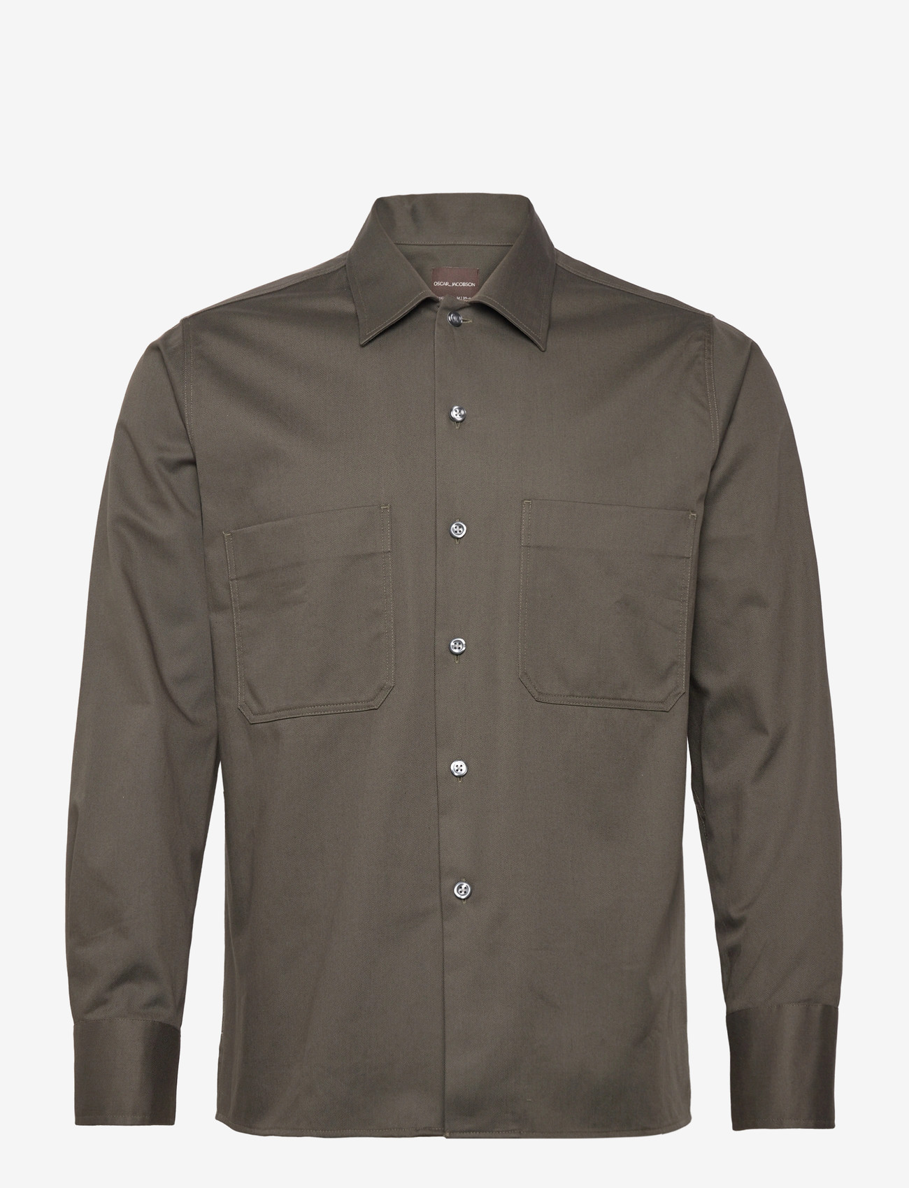 Oscar Jacobson - Straight Fit Bowling Collar Shirt - basic-hemden - nettle green - 0