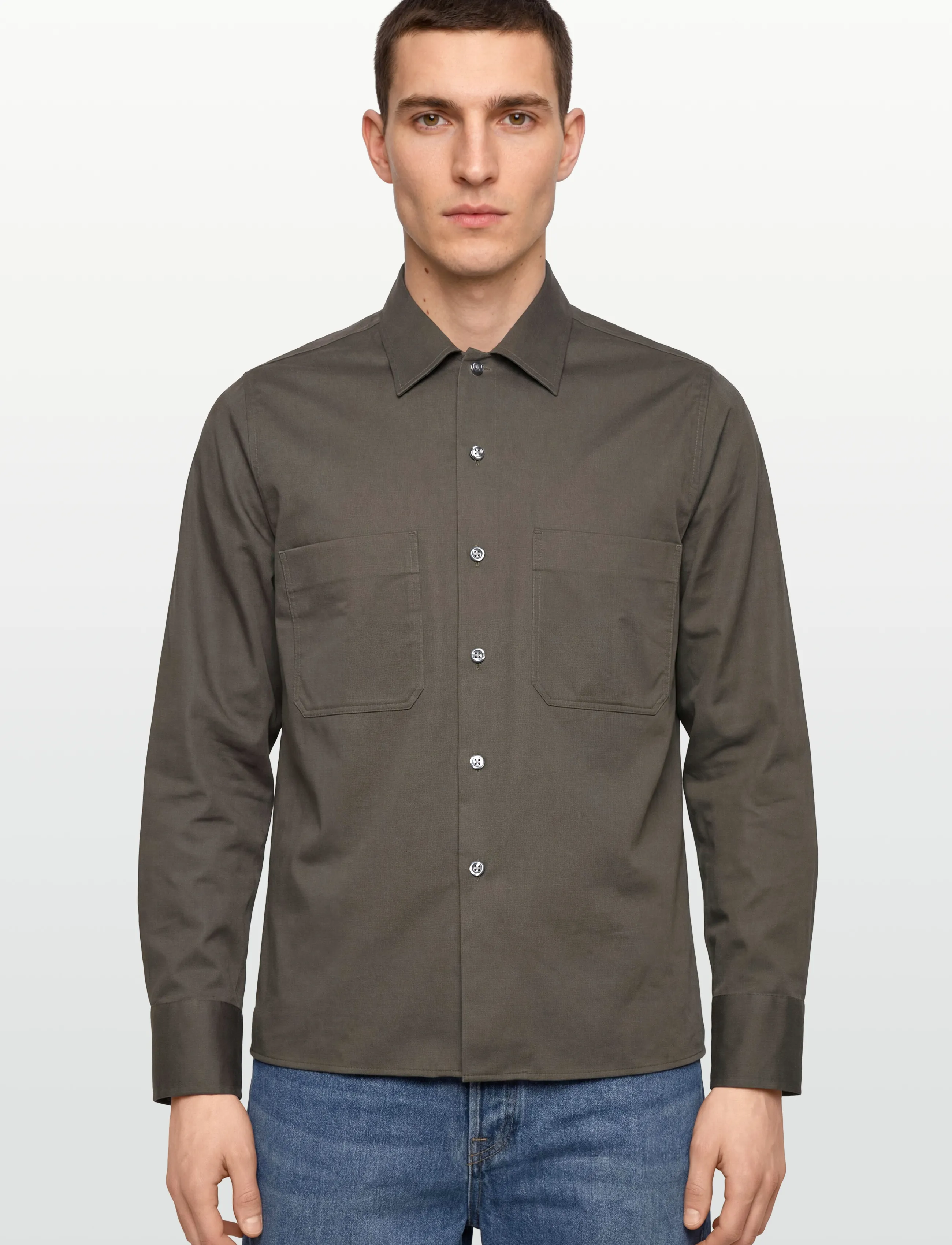 Oscar Jacobson - Straight Fit Bowling Collar Shirt - basic skjorter - nettle green - 3
