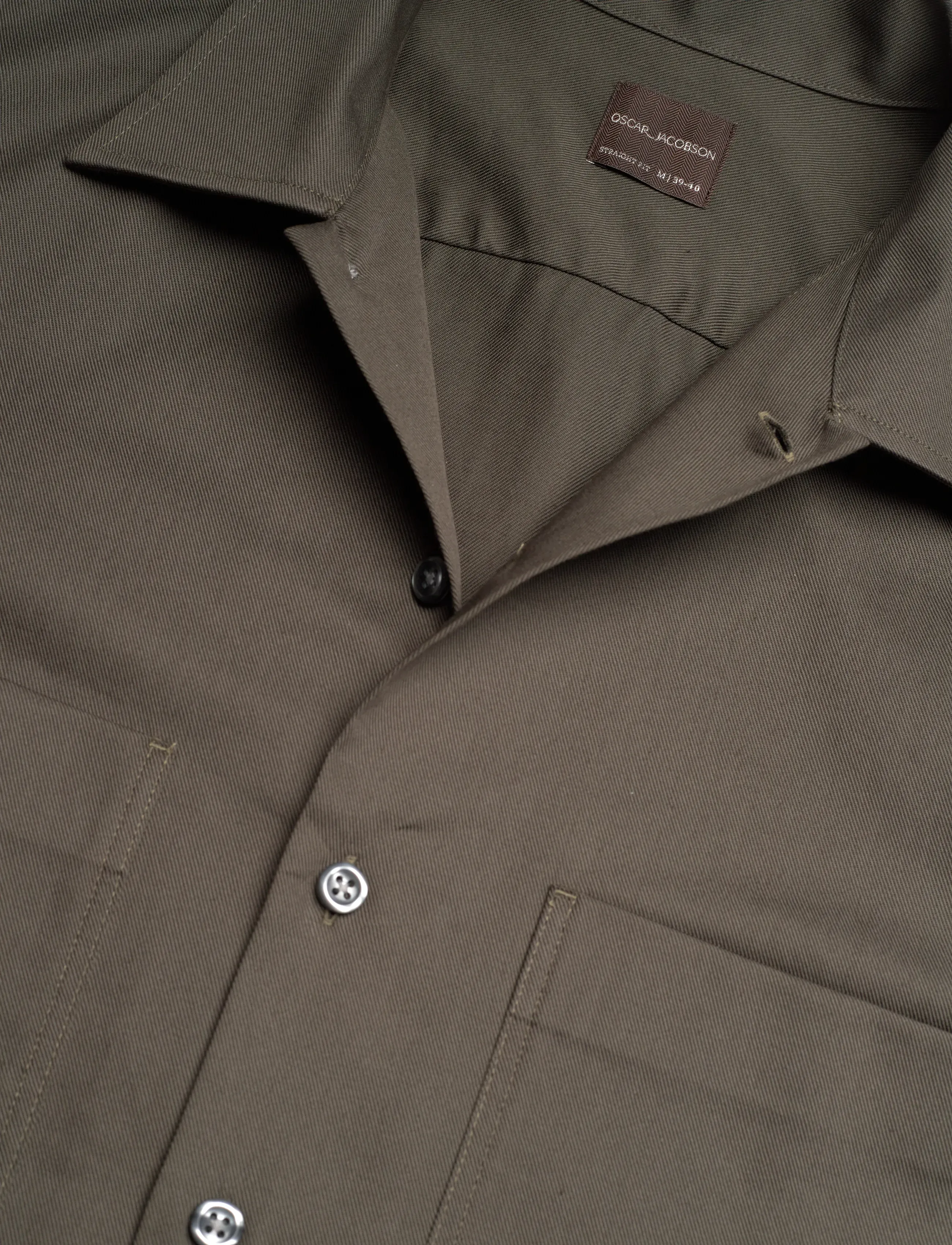 Oscar Jacobson - Straight Fit Bowling Collar Shirt - basic skjorter - nettle green - 2