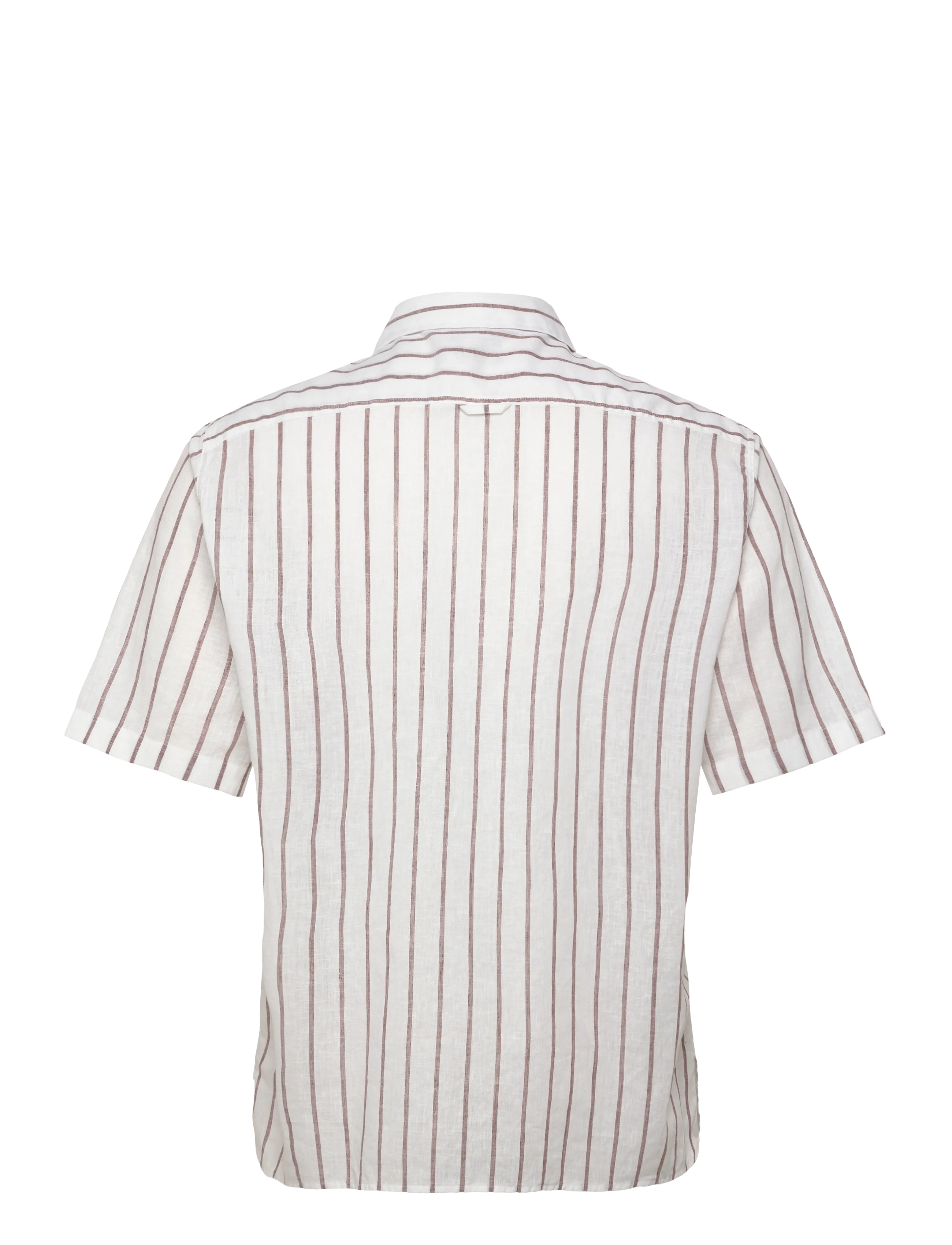 Oscar Jacobson - Reg Fit City SS Striped Shirt - basic-hemden - terra brown - 1